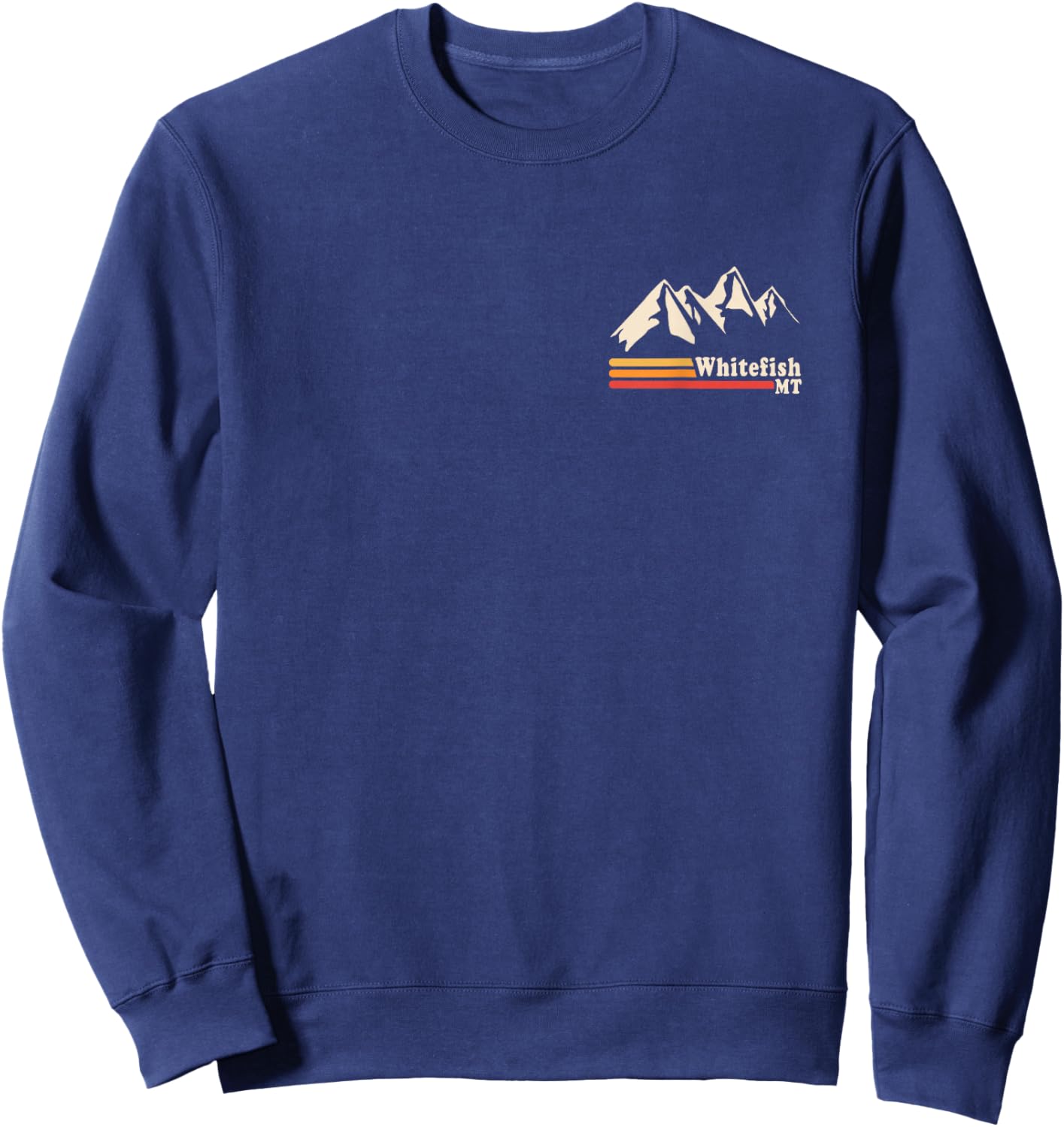 Retro Whitefish Montana Rocky Mountains Ski Sweatshirt - Sweatshirt | Navy
