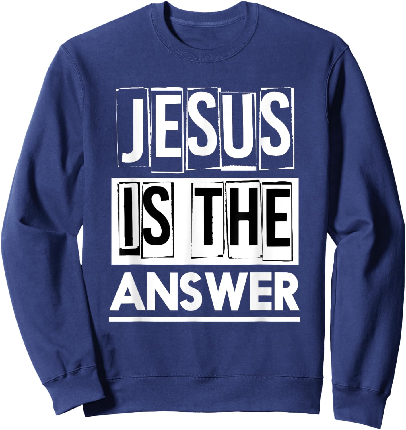 Jesus Quotes Jesus Is The Answer - Men's Black Small Classic Fit Short Sleeve Sweatshirt - Sweatshirt | Navy