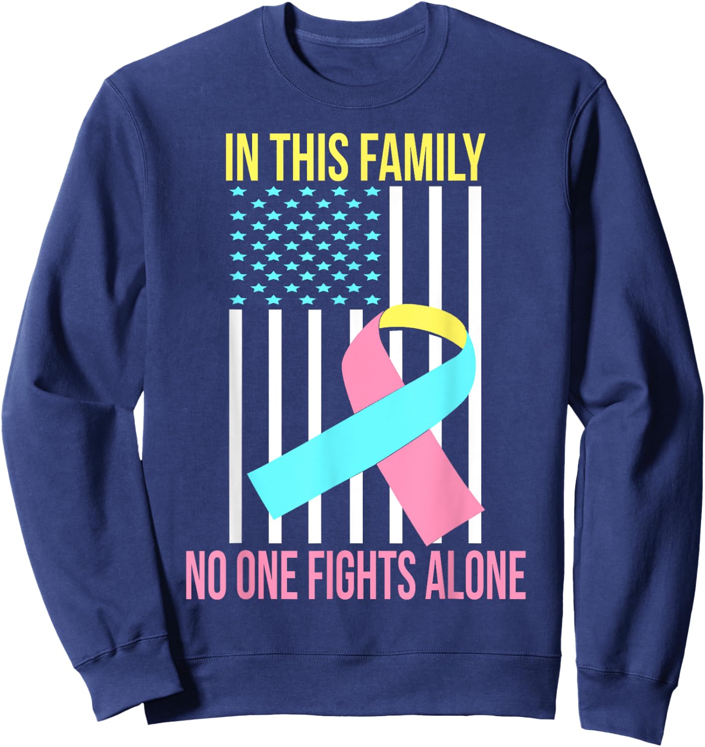 CDH Hernia USA Flag Support CDH Hernia Awareness Sweatshirt - Sweatshirt | Navy