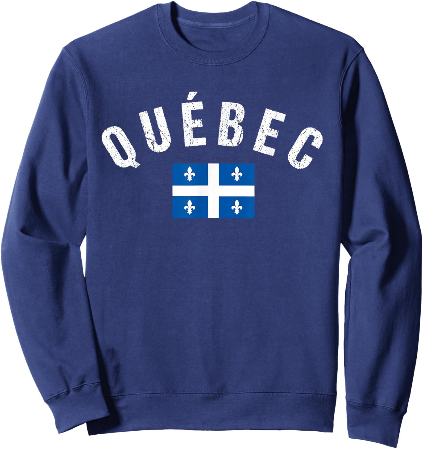 Quebec Flag Canada Pride Vacation Travel Canadian Gift Sweatshirt - Sweatshirt | Navy