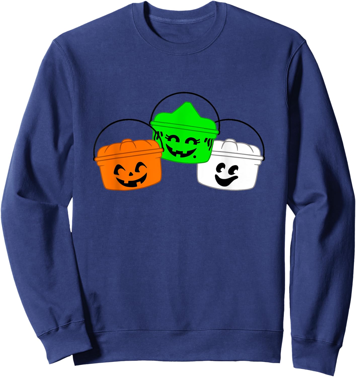 Retro Halloween Boo Buckets Trick or Treat Pails Meal Sweatshirt - Sweatshirt | Navy