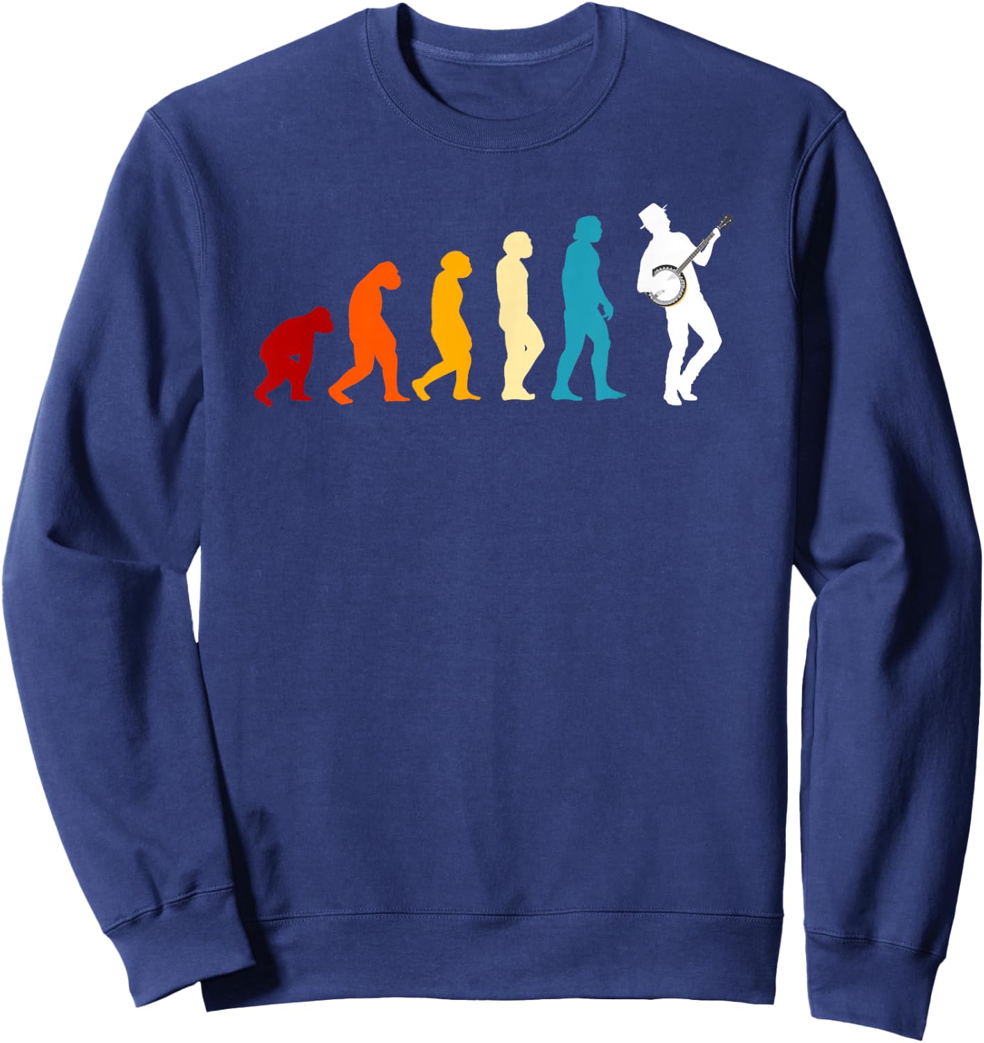 Great Banjo Evolution Gift Bluegrass Music Sweatshirt - Sweatshirt | Navy