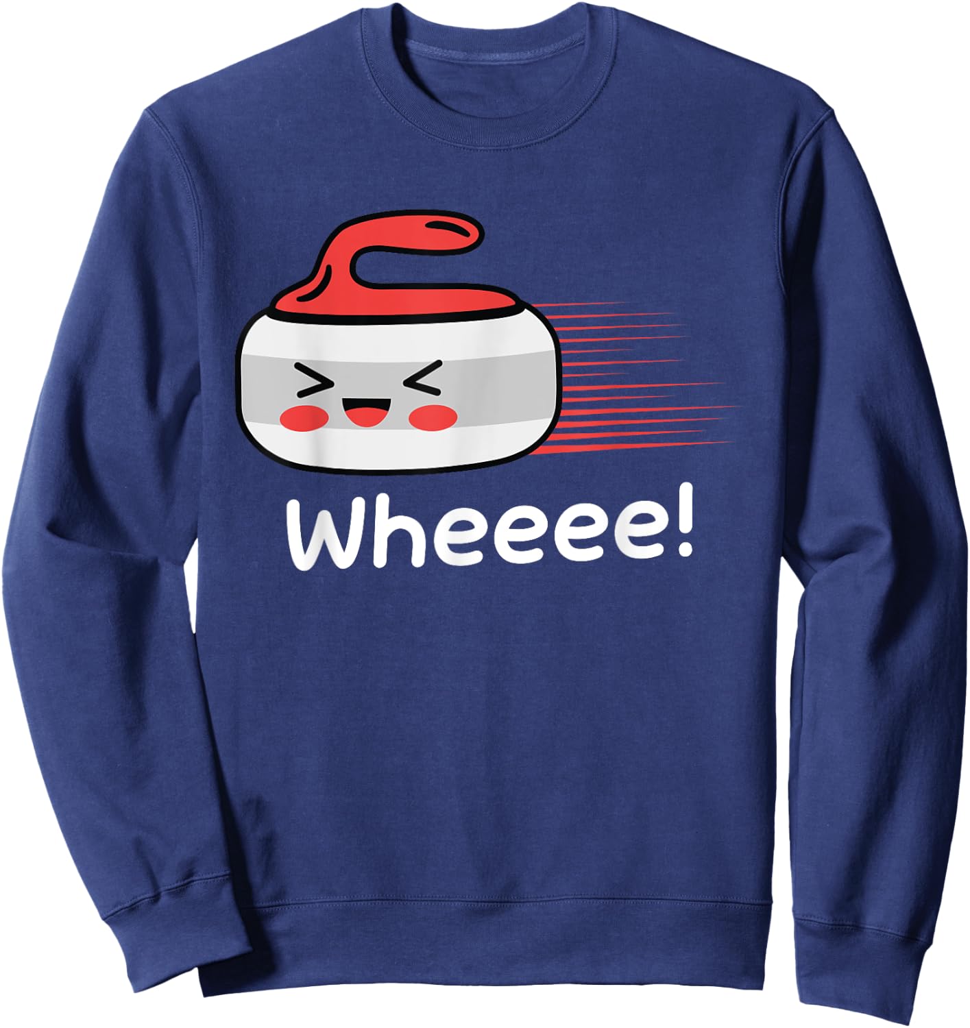 Curling Stone Curler Winter Sports Wheeee Curling Sweatshirt - Sweatshirt | Navy