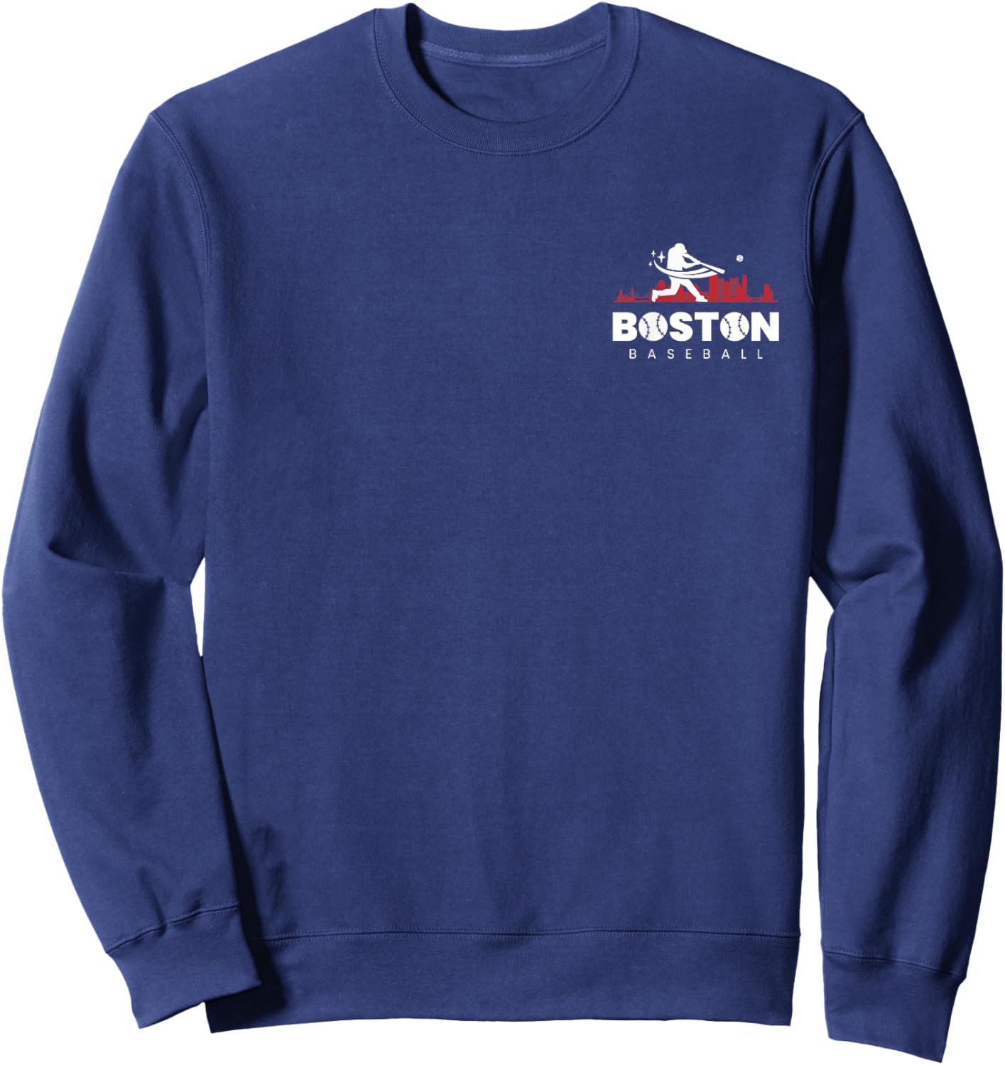 Boston Baseball Vintage Minimalist Retro Baseball Lover Sweatshirt - Sweatshirt | Navy
