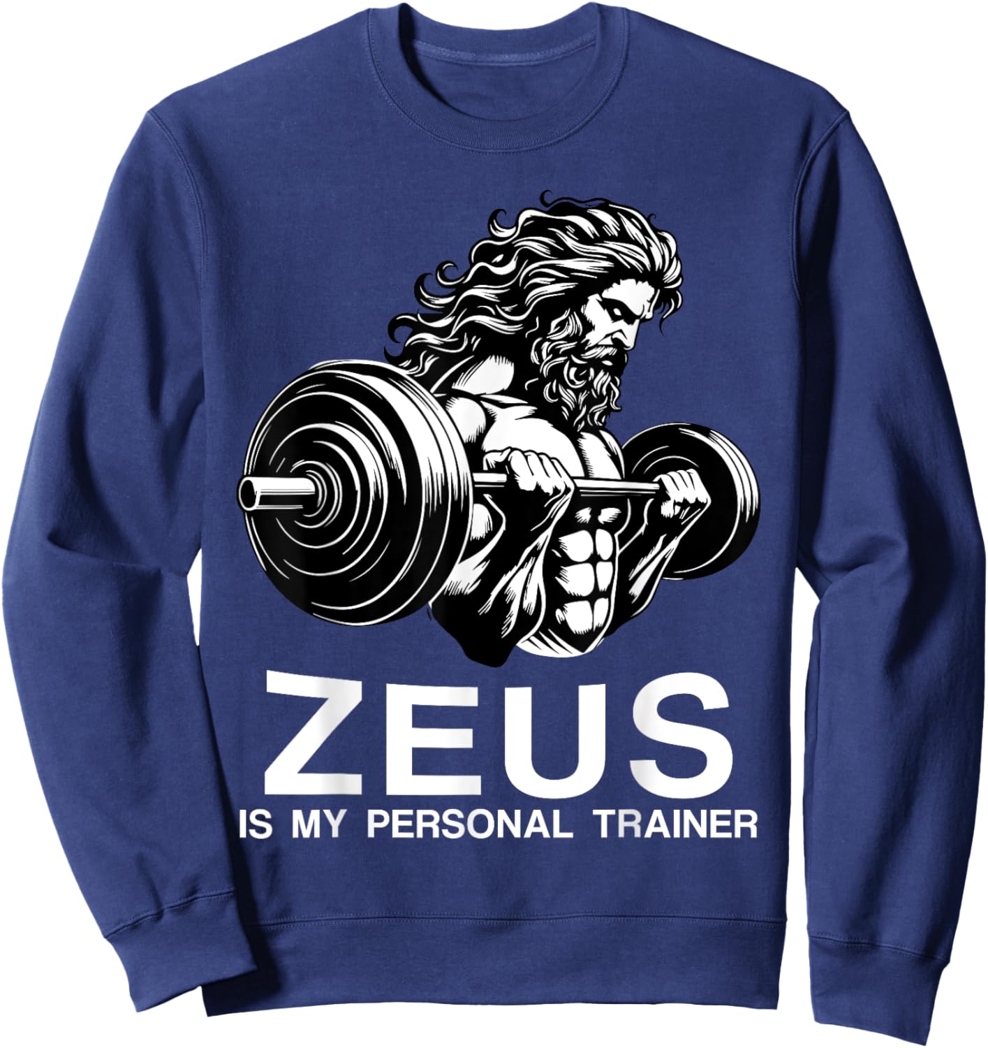 Zeus Greek God Bodybuilder Gym Fitness Workout Sweatshirt - Sweatshirt | Navy