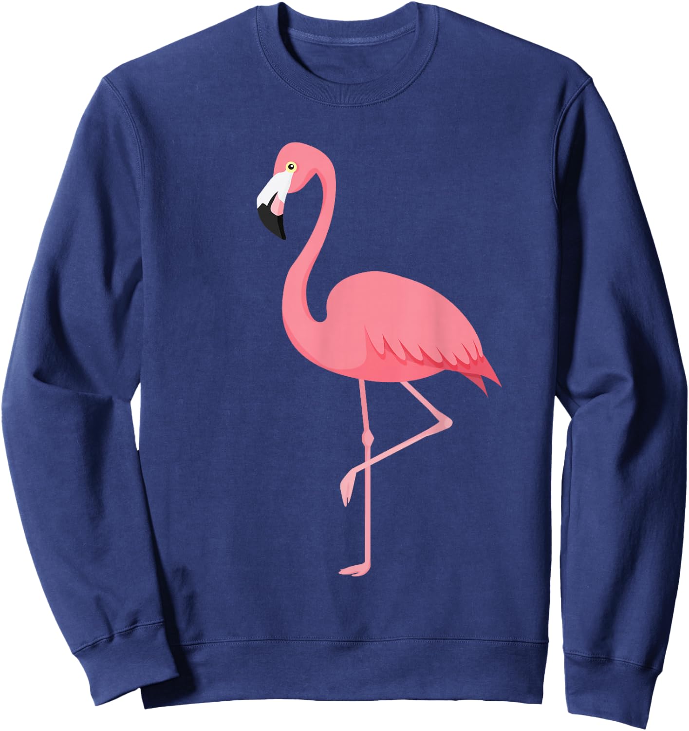 Cute Lady Women Pink Flamingo Cartoon Adorable Simple Sweatshirt - Sweatshirt | Navy