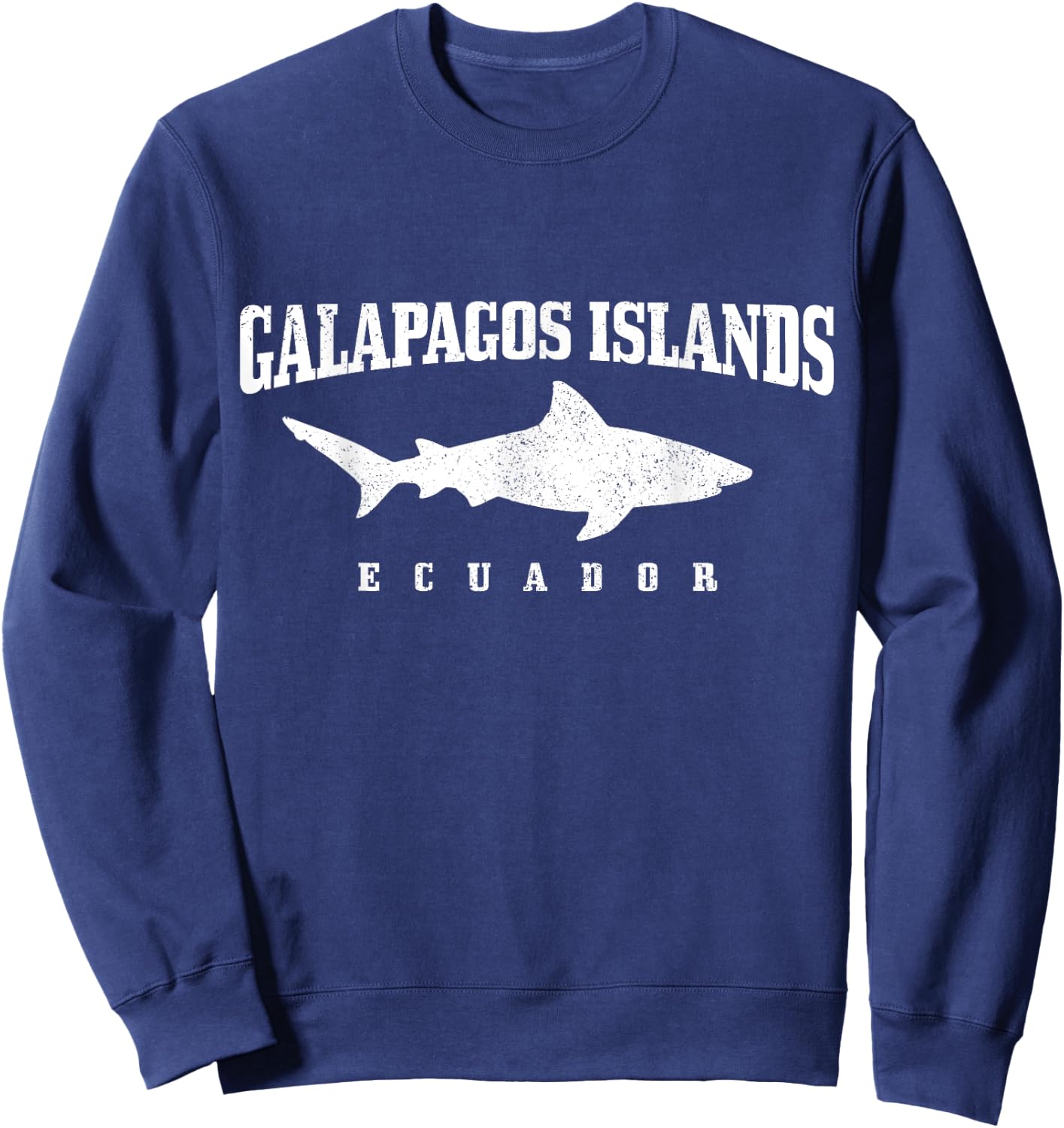 Galapagos Islands Ecuador Scuba Diver Shark Diving Vintage Sweatshirt - Sweatshirt | Navy