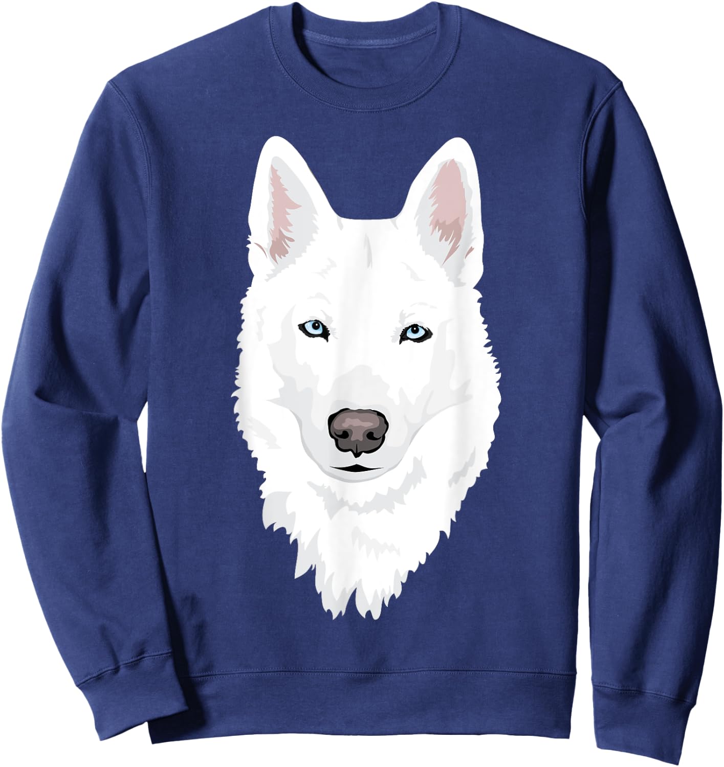 stunning white Siberian Husky - sweet white Snow dog Sweatshirt - Sweatshirt | Navy