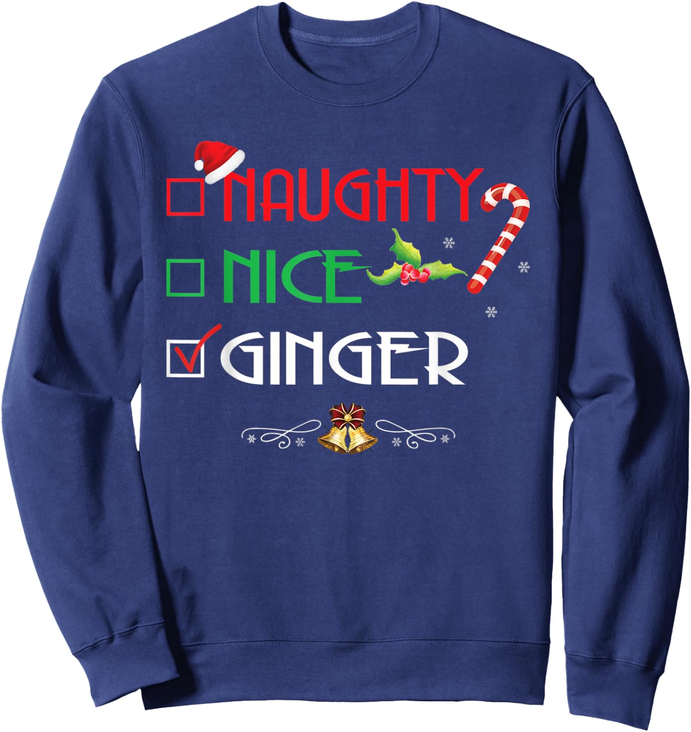 Nice Naughty Ginger Group Matching Christmas Gifts Sweatshirt - Sweatshirt | Navy