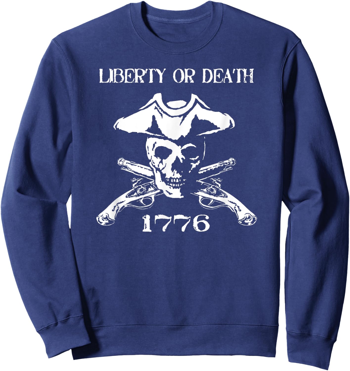 Revolutionary Skull Crossbones Flintlock Sweatshirt - Sweatshirt | Navy