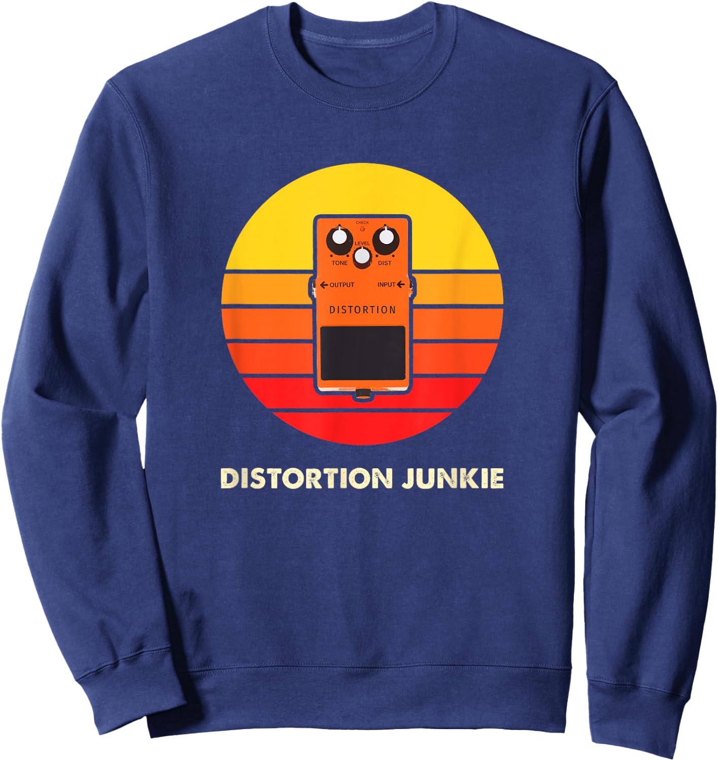 Electric Guitar Player Distortion Pedal Gift Sweatshirt - Sweatshirt | Navy