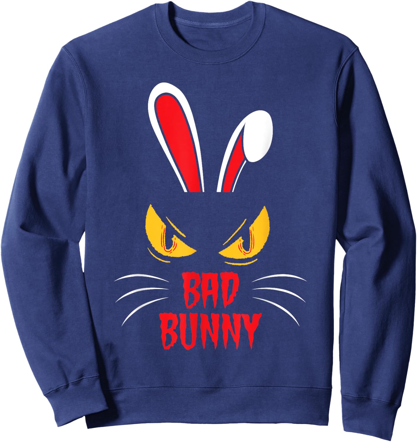Bad Rabbit Creepy Rabbit Cool Animal Friend Sweatshirt - Sweatshirt | Navy