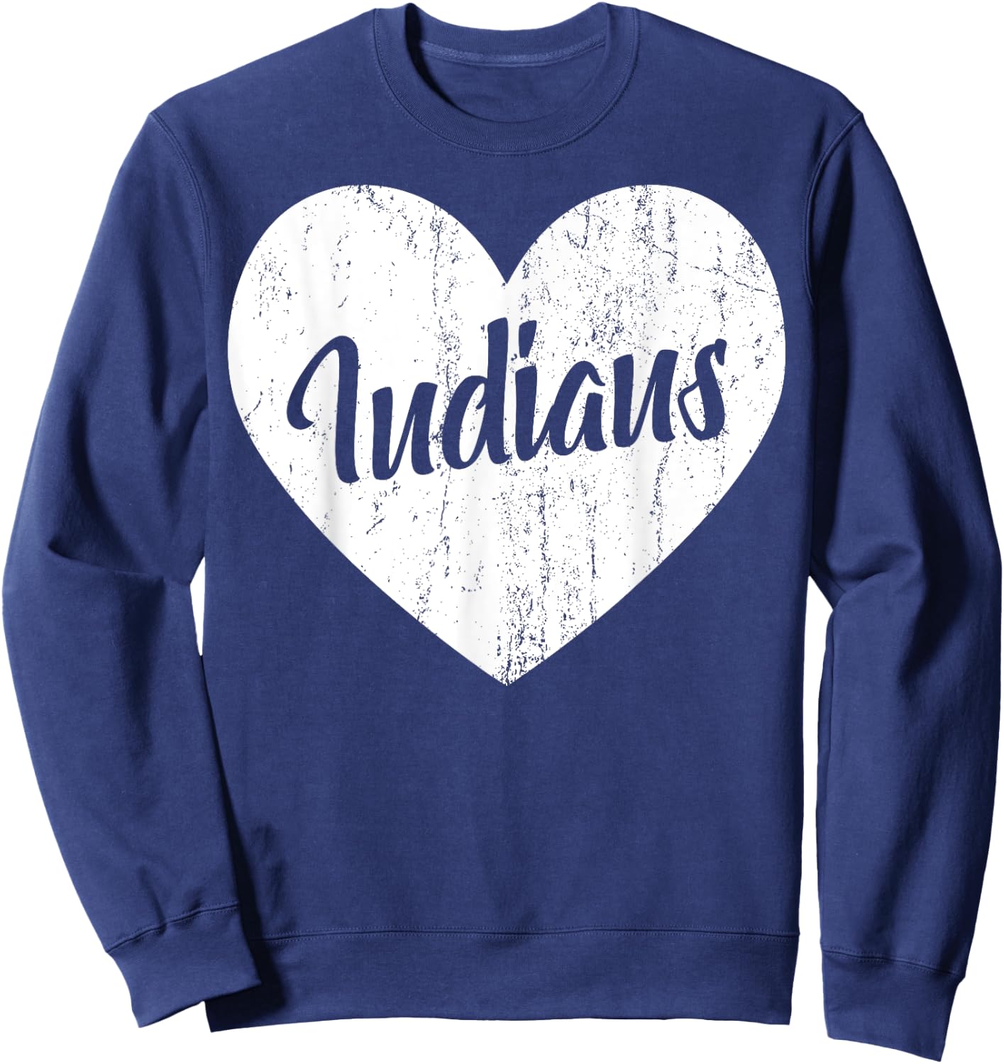 Indians School Sports Fan Team Spirit Mascot Heart Gift Sweatshirt - Sweatshirt | Navy