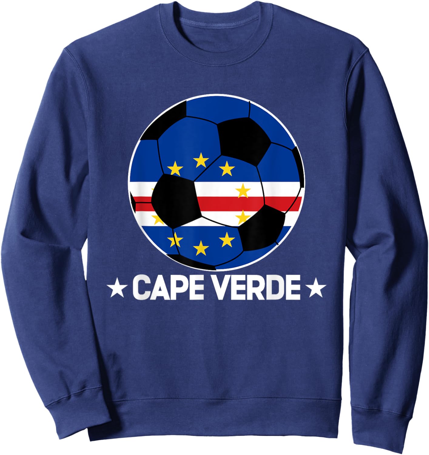 Cape Verde Football Team Cape Verde Flag Jersey Football Sweatshirt - Sweatshirt | Navy