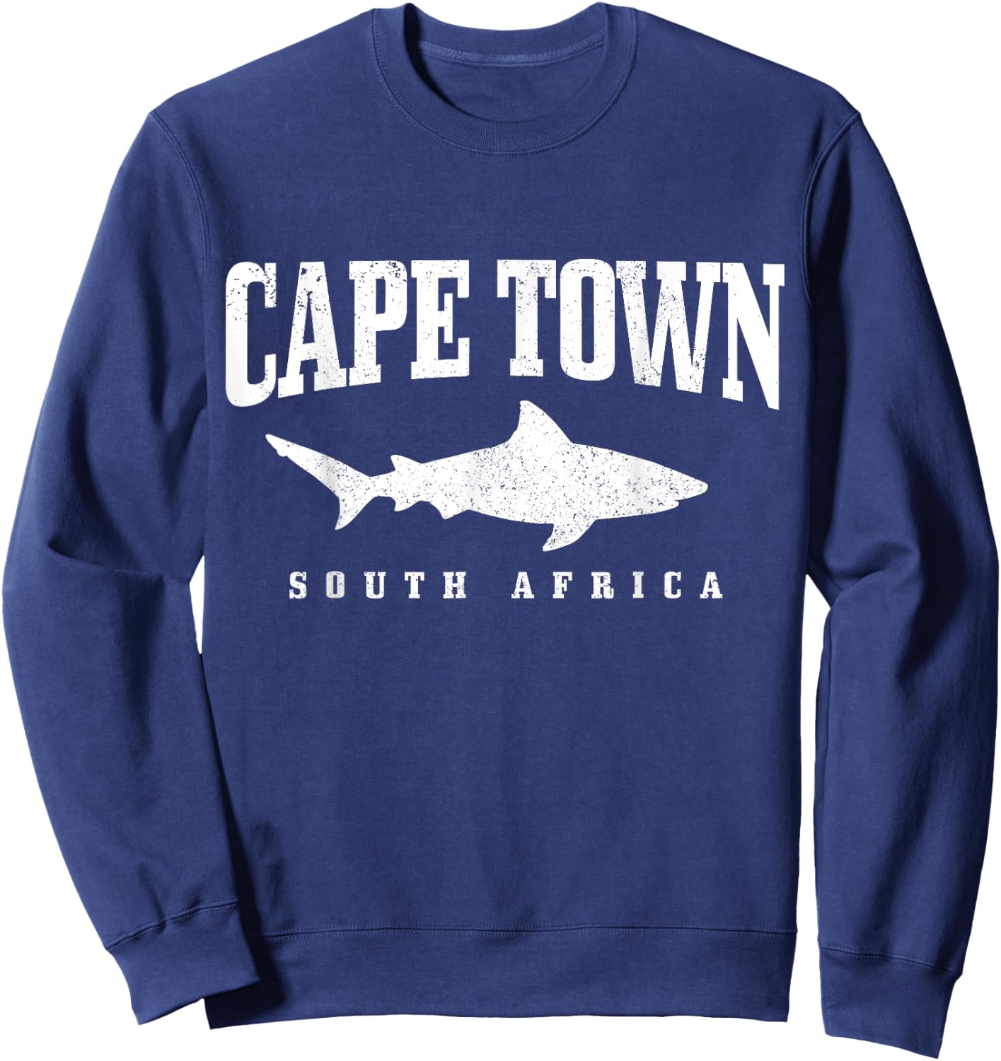 Cape Town South Africa Great White Shark Cage Diving Vintage Sweatshirt - Sweatshirt | Navy