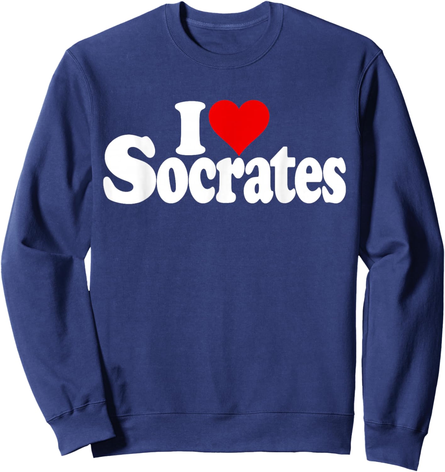 Greek Philosophy SOCRATIC I LOVE HEART SOCRATES Sweatshirt - Sweatshirt | Navy