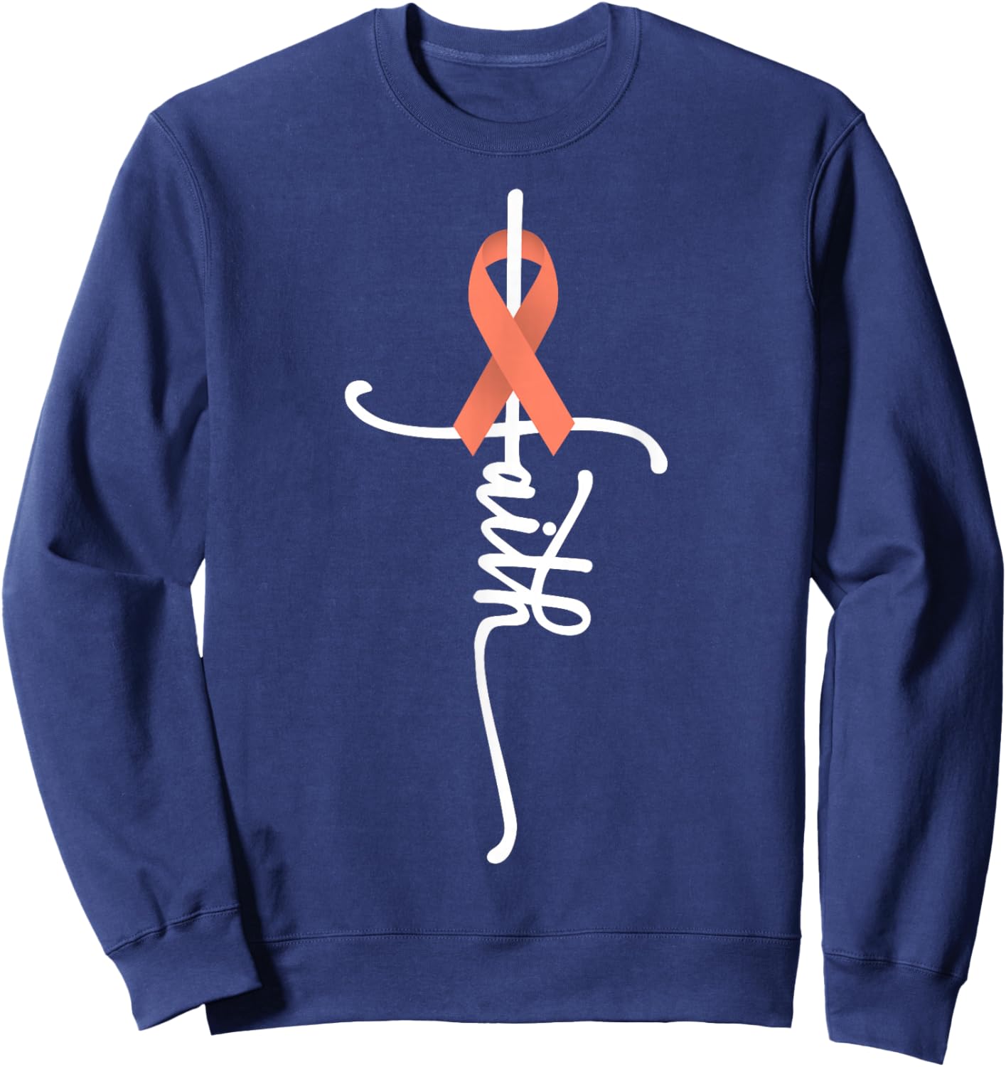 Endometrial Uterine Cancer Faith Uterine Cancer Awareness Sweatshirt - Sweatshirt | Navy