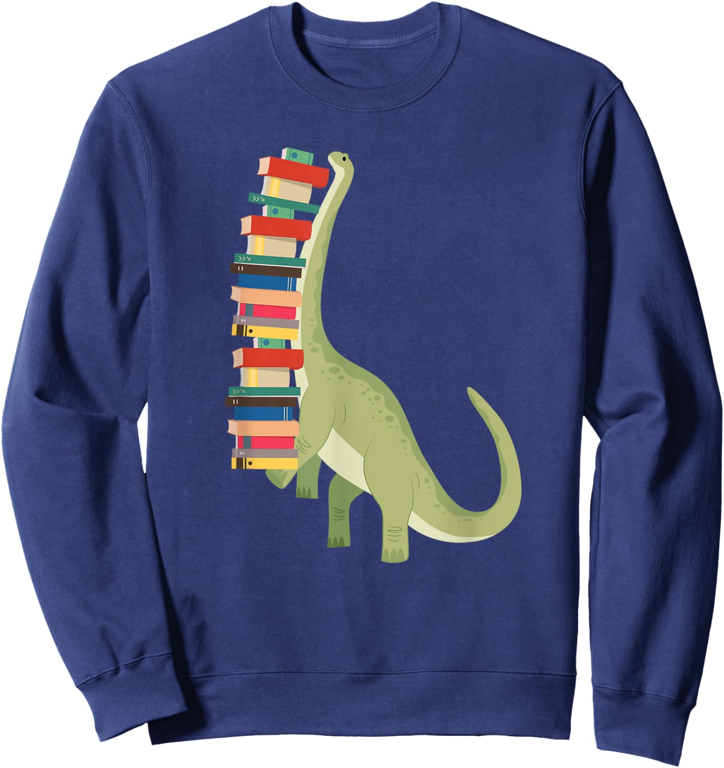Funny Dinosaur Librarian Reading Sweatshirt - Sweatshirt | Navy