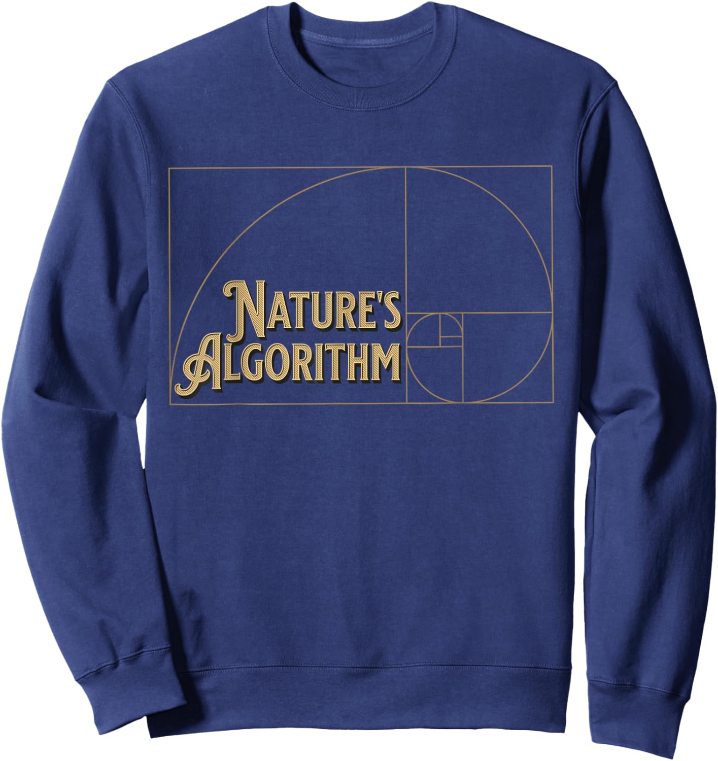 Nature's Algorithm Fibonacci's Sequence Golden Ratio Circle Sweatshirt - Sweatshirt | Navy
