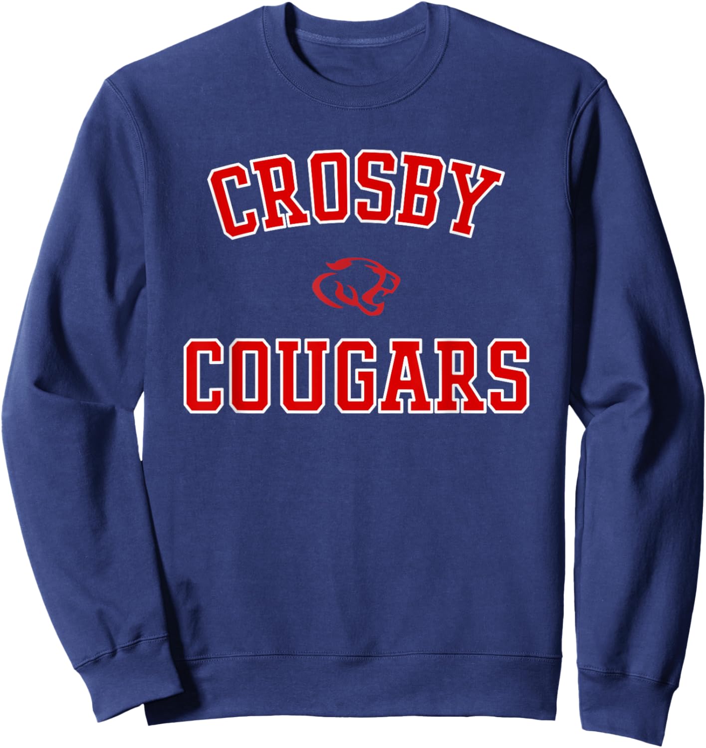 Crosby Cougars Logo Varsity HS Sweatshirt - Sweatshirt | Navy