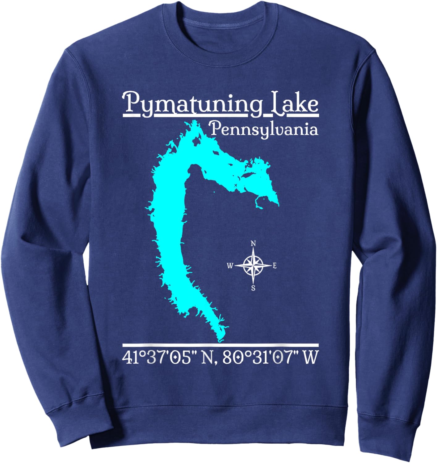 GeoGearCo Pymatuning Lake - Pennsylvania Kids' Black Cotton Sweatshirt - Sweatshirt | Navy