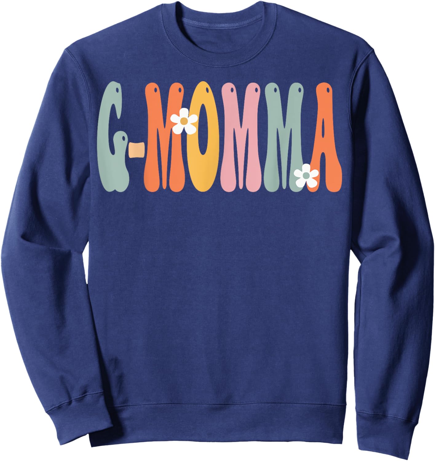 G-MOMMA Retro Groovy Mom Cute Mother's Day Funny Grandma Sweatshirt - Sweatshirt | Navy