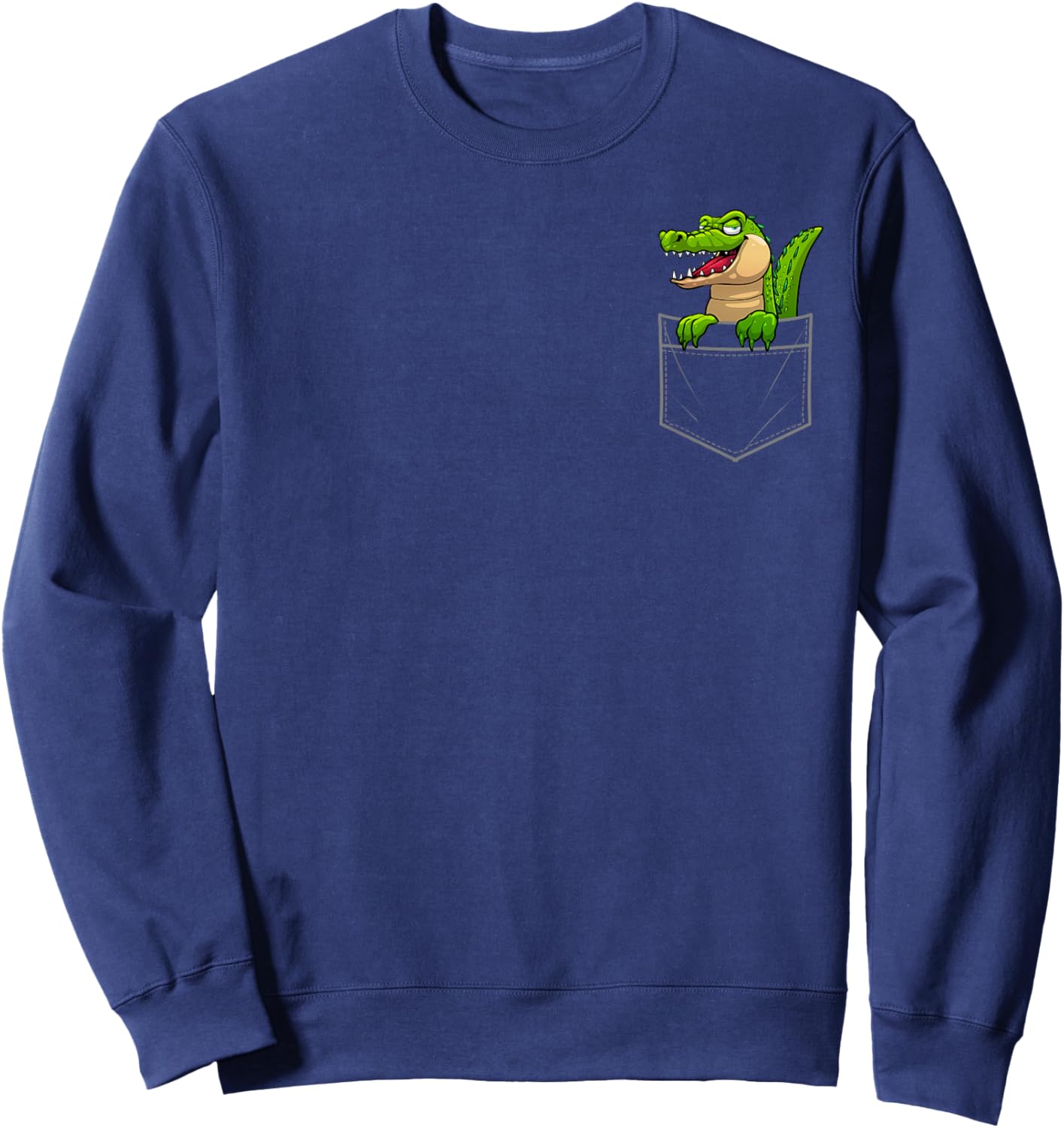 Funny Crocodile Art Women Kids Gator Lover Crocodile Sweatshirt - Sweatshirt | Navy