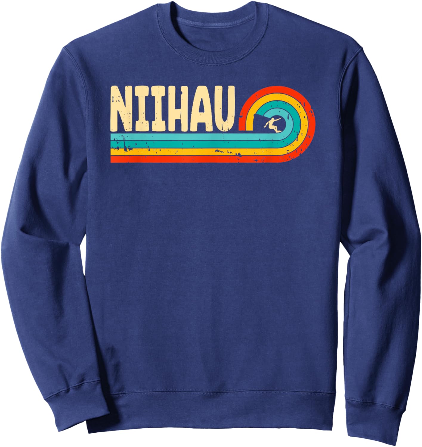 Niihau Surfing Hawaii Hawaiian Islands Vintage Retro Surfer Sweatshirt - Sweatshirt | Navy