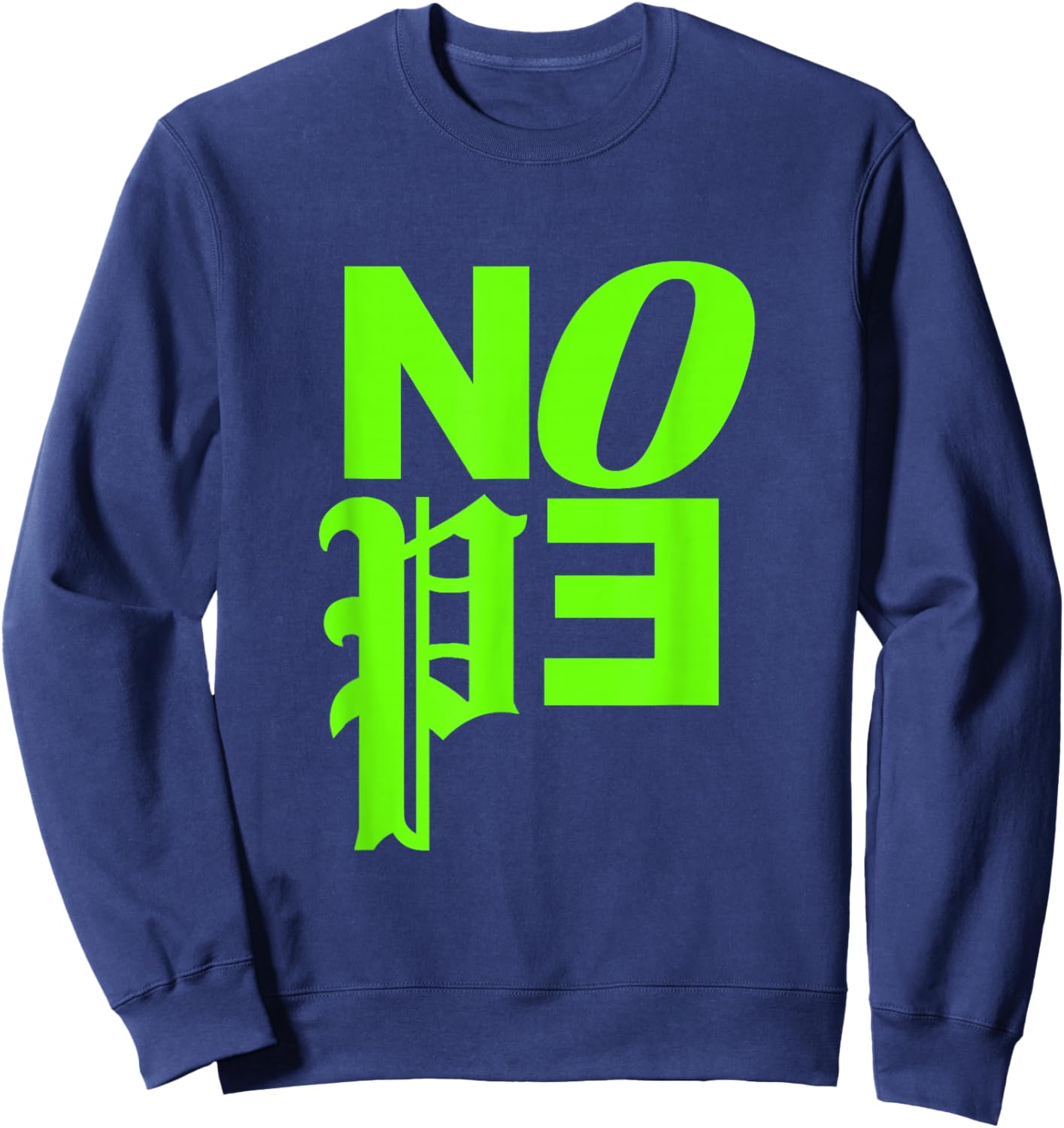 Green Color Nope v2 Green Graphic Sweatshirt - Sweatshirt | Navy
