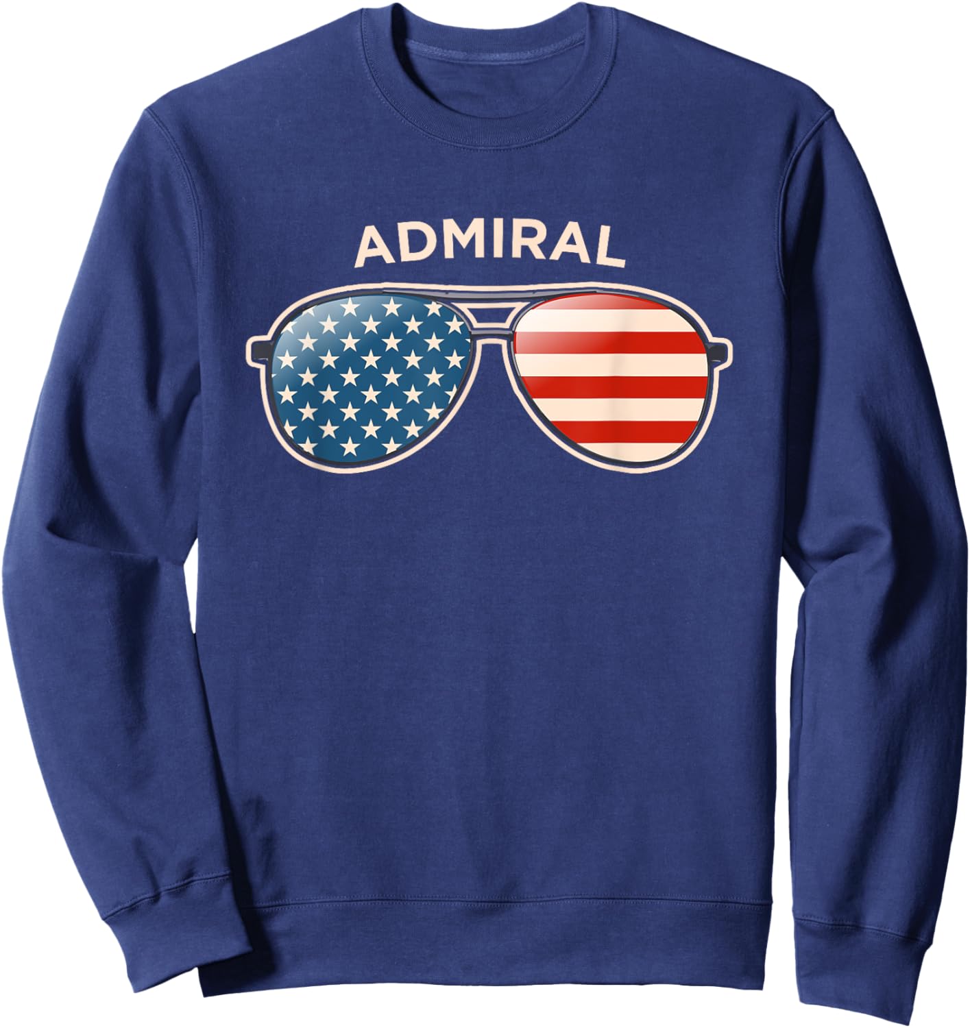 Admiral, TX Vintage US Flag Sunglasses Sweatshirt - Sweatshirt | Navy