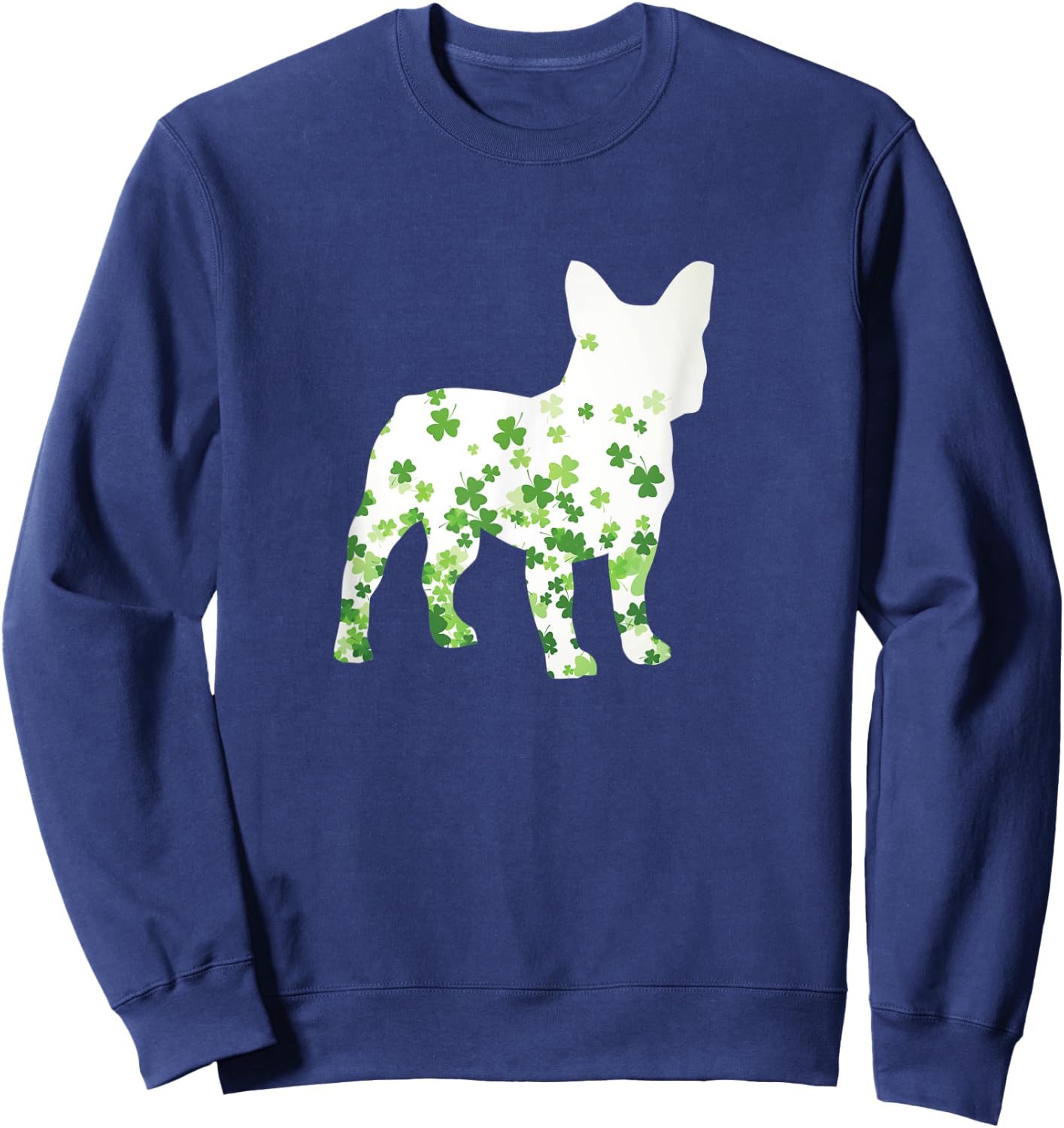 French Bulldog St Patrick's Day Shamrock Dog Women Kids Sweatshirt - Sweatshirt | Navy