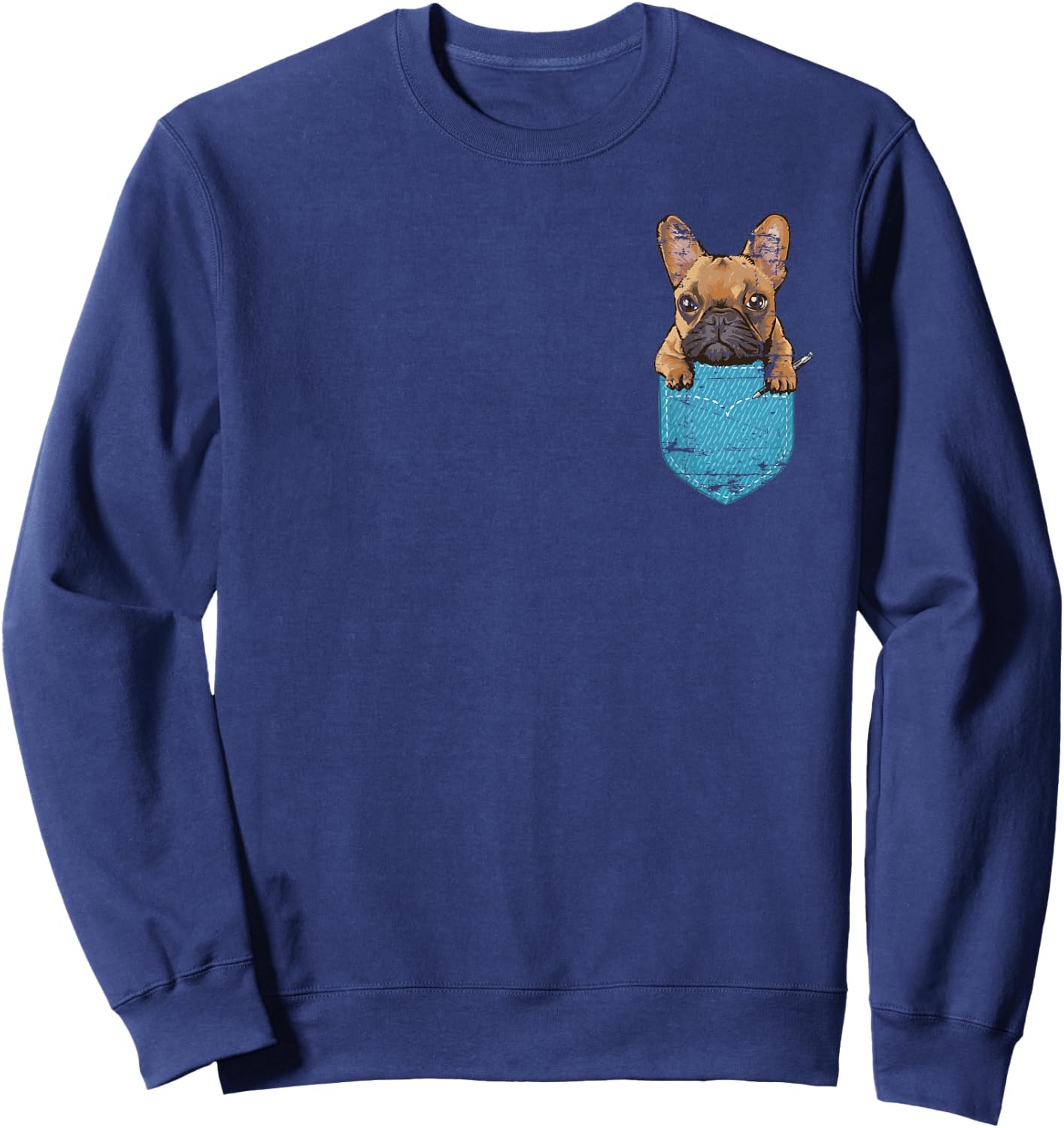 Cute Pet Animal Dog Breeder Gift Pocket French Bulldog Men Women Girls Kids Sweatshirt - Sweatshirt | Navy