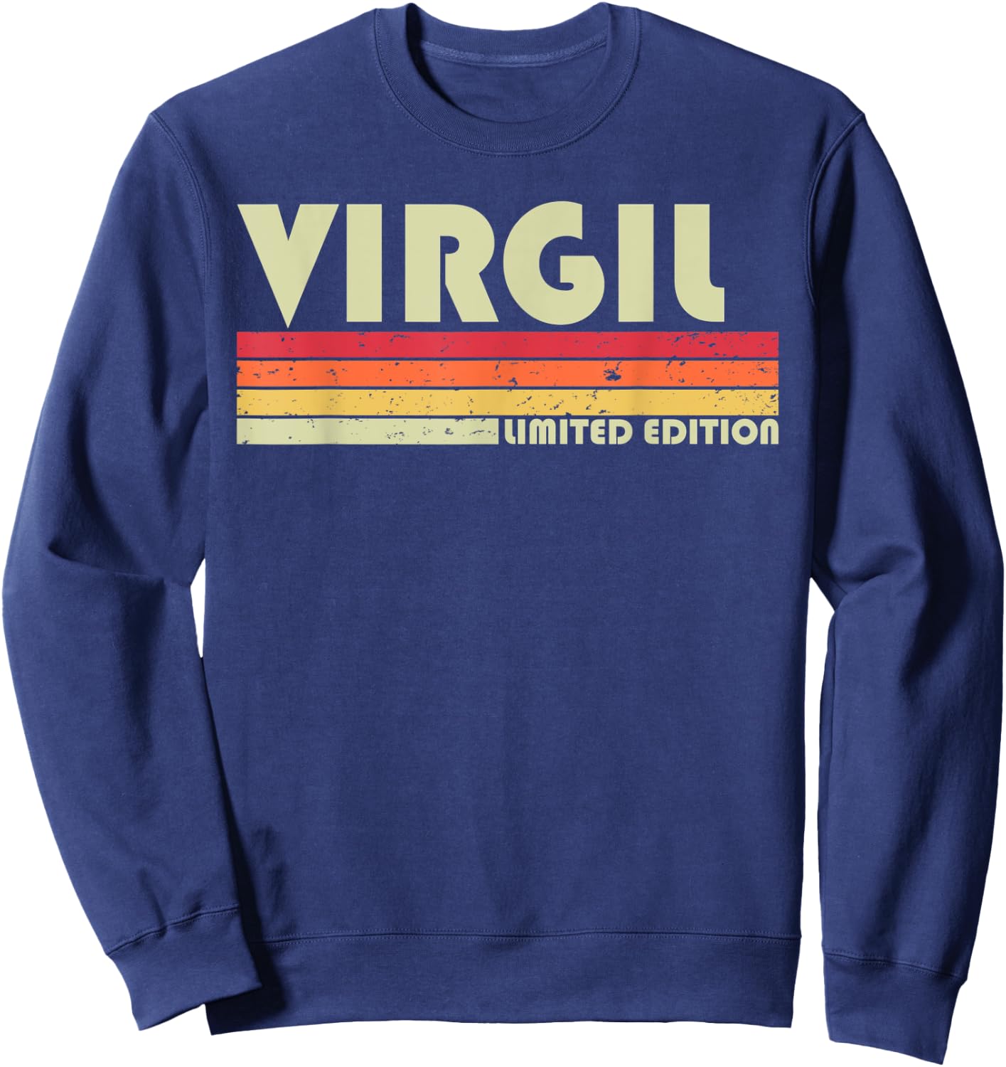 VIRGIL Gift Name Personalized Funny Retro Vintage Birthday Sweatshirt - Sweatshirt | Navy