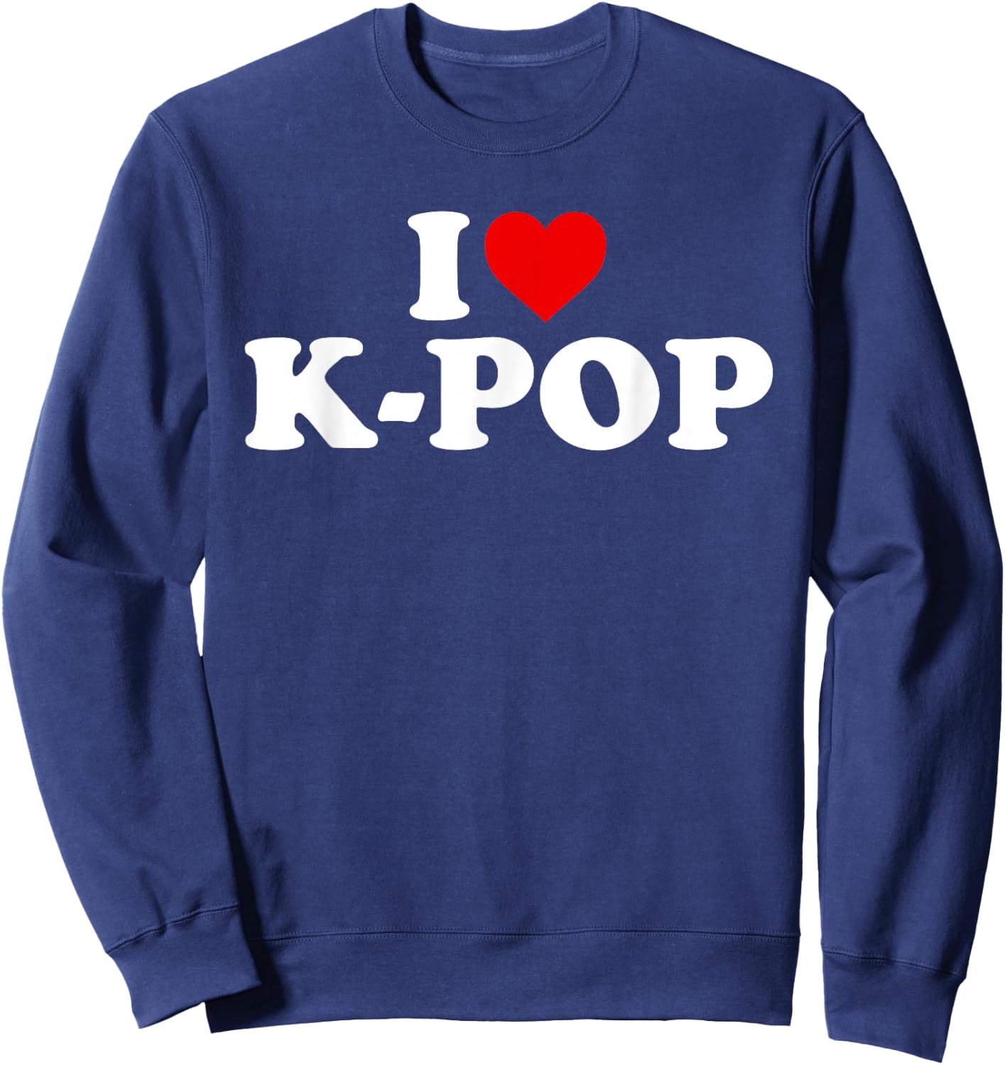 I Love K-pop - Heart Sweatshirt - Sweatshirt | Navy
