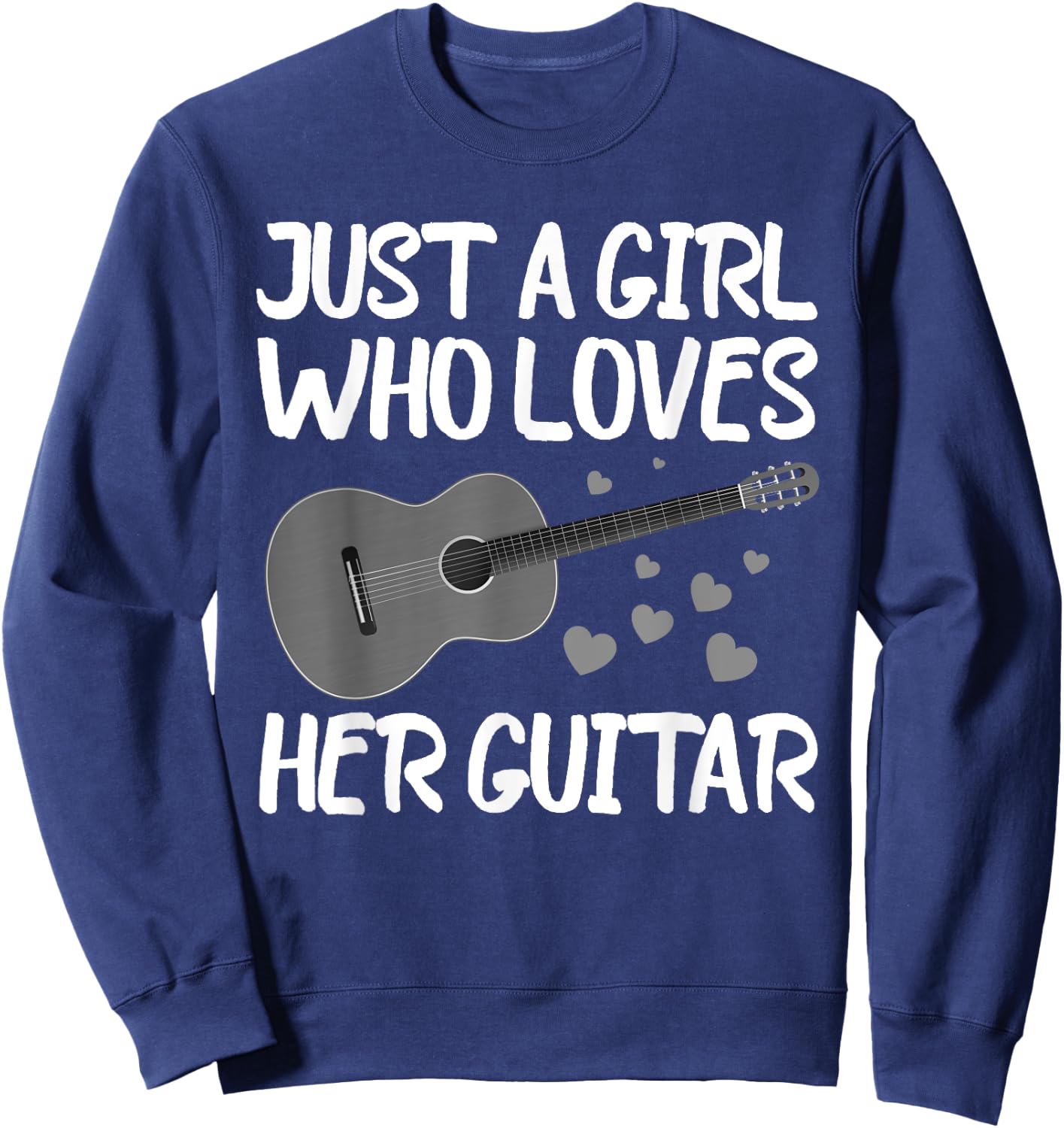 Funny Guitar Player Design For Girls Women Kids Guitar Lover Sweatshirt - Sweatshirt | Navy