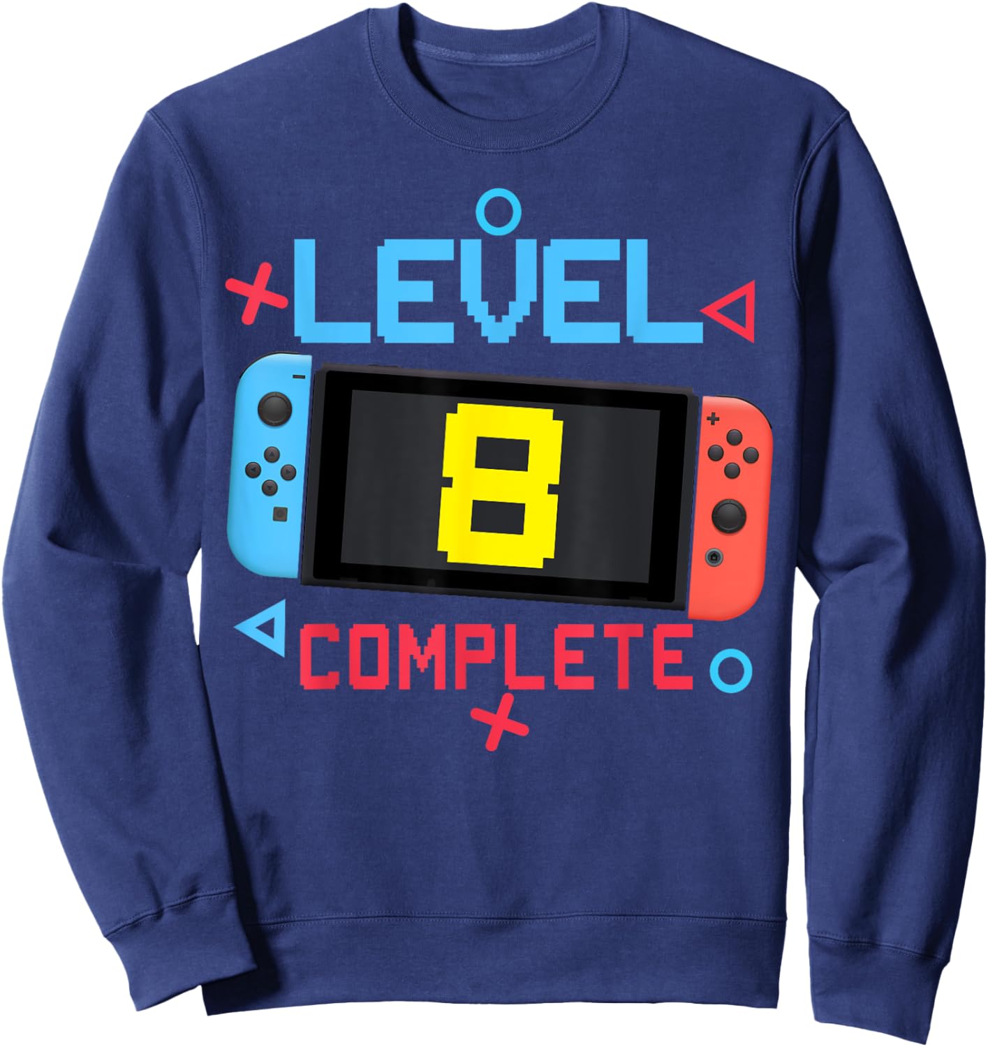 Level 8 Complete Boy 8 Years Old Bday 8th Birthday Gifts Sweatshirt - Sweatshirt | Navy