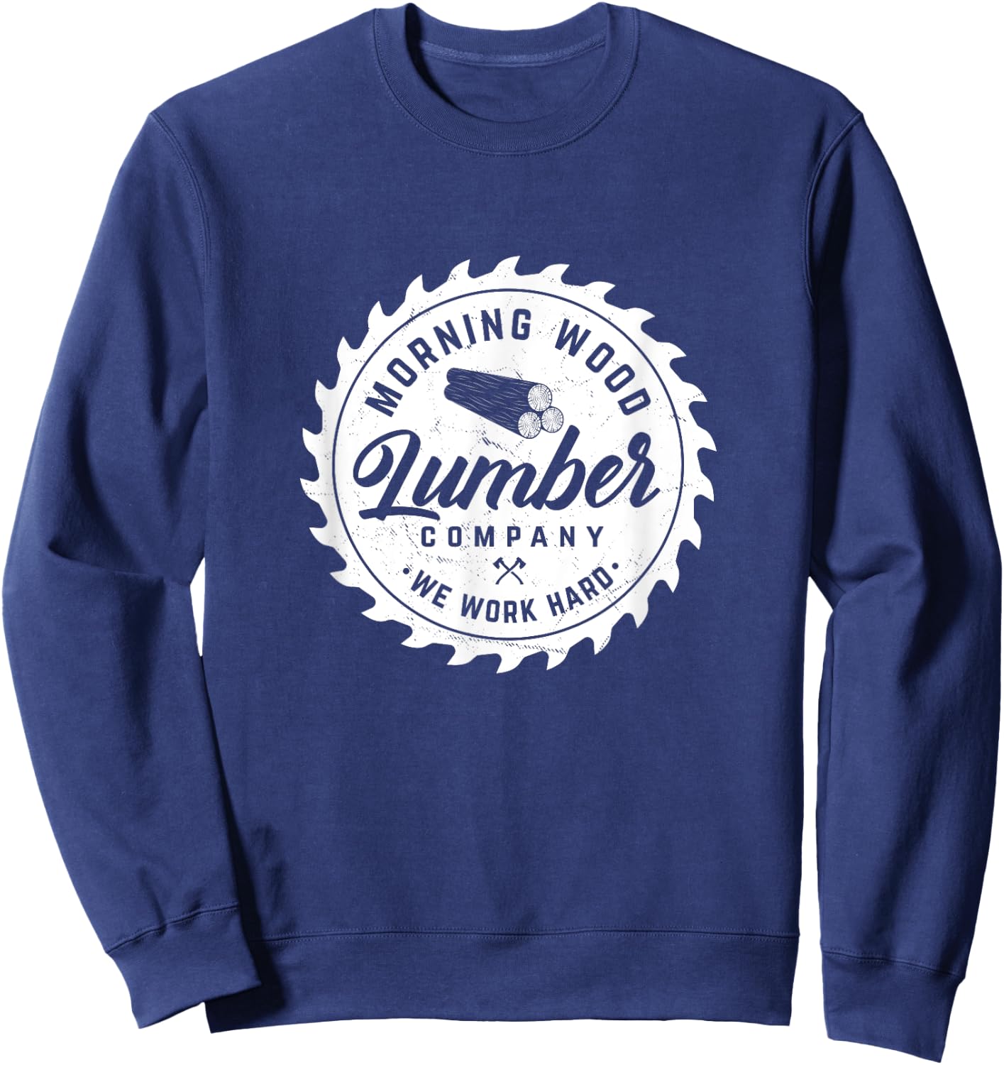 Retro Morning Lumber Company Camping Woodman Sweatshirt - Sweatshirt | Navy