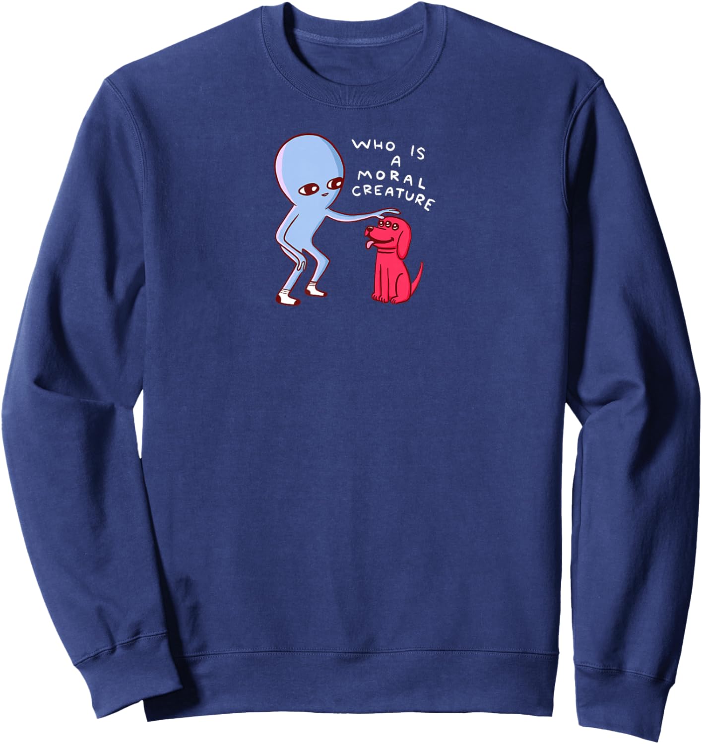 Threadless Nathan W. Pyle Moral Creature Graphic Sweatshirt - Sweatshirt | Navy