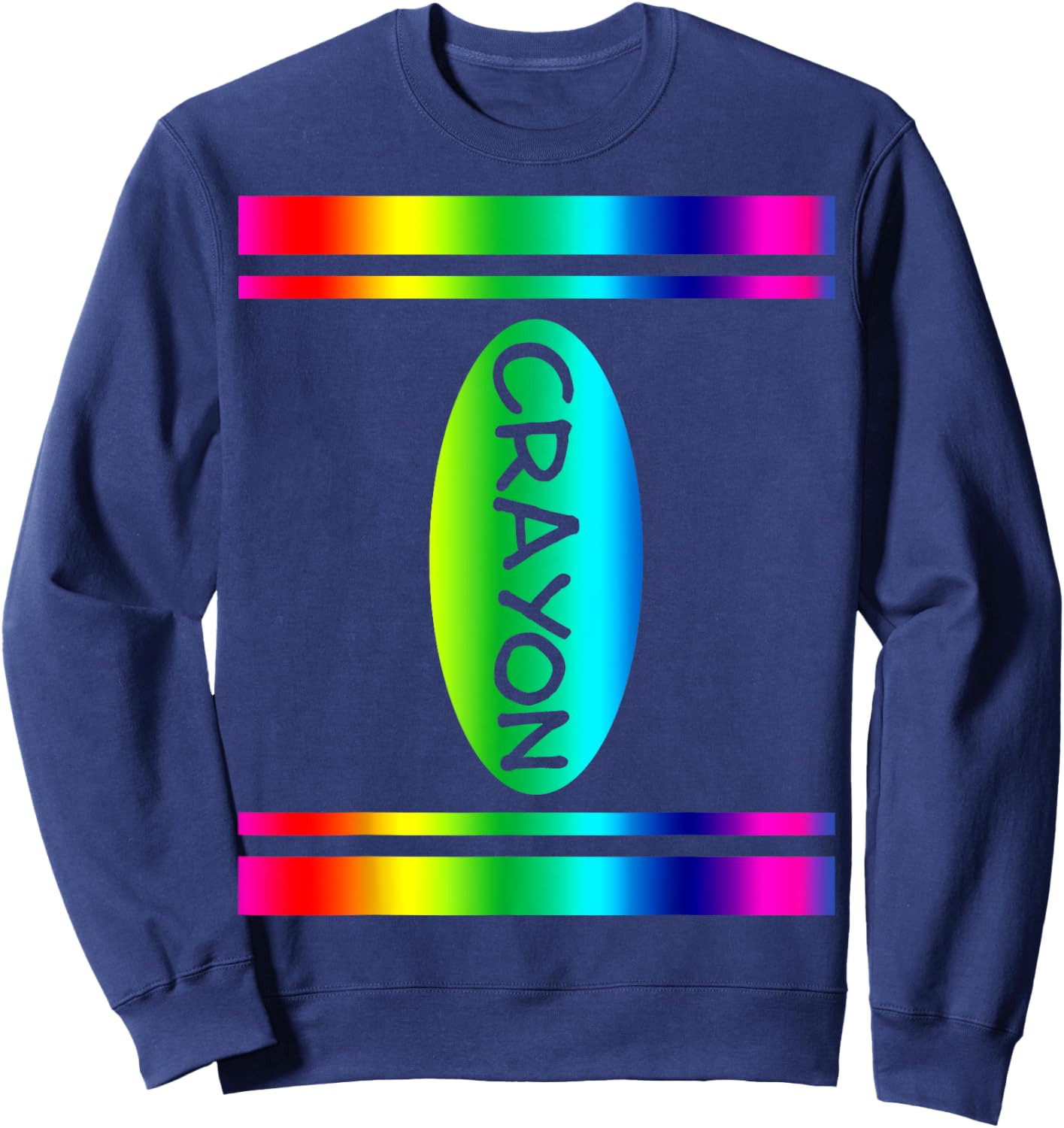 Crayon Rainbow Colours Simple Costume Carnival Halloween Sweatshirt - Sweatshirt | Navy