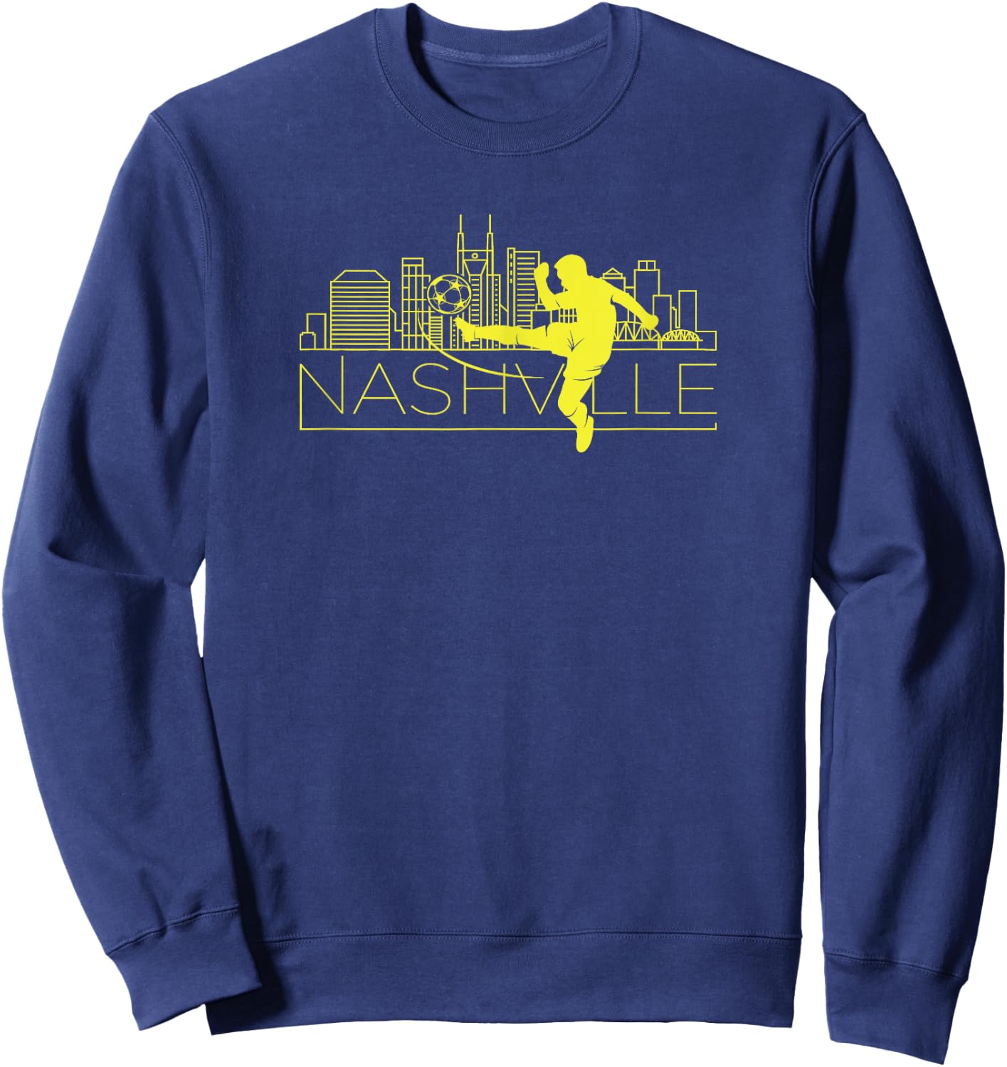 Cheek Creations Nashville Soccer City MLS , Men's Blue Short Sleeve Classic Fit , Small Sweatshirt - Sweatshirt | Navy
