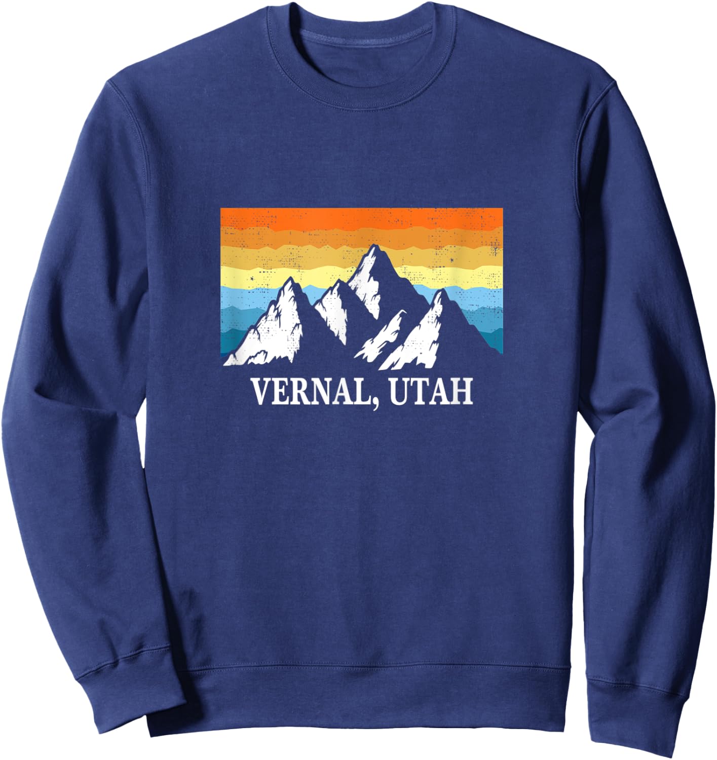Vintage Vernal, Utah Mountain Hiking Souvenir Print Sweatshirt - Sweatshirt | Navy