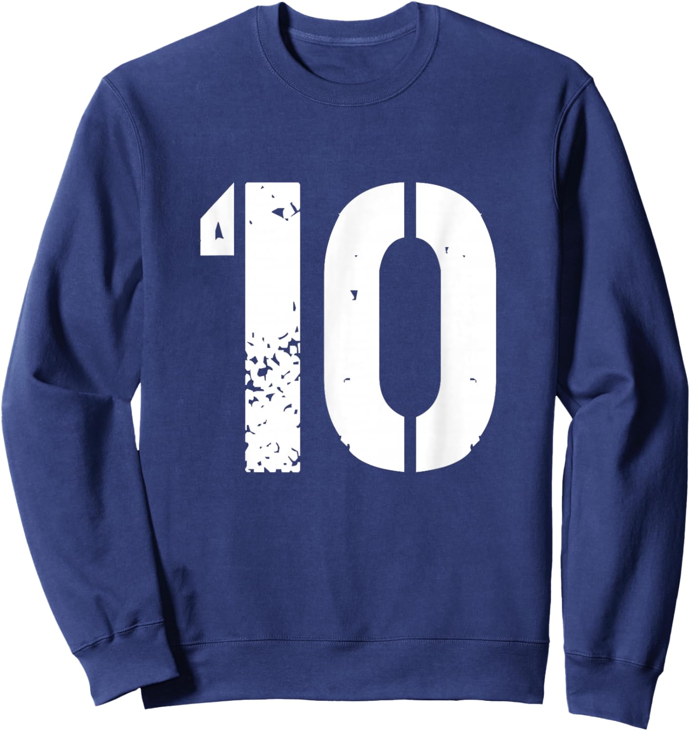 Uniform Numbered Jersey Designs for Sports Fans - Number 10 Varsity Team - 10th Birthday & Ten Years Old Sweatshirt - Sweatshirt | Navy