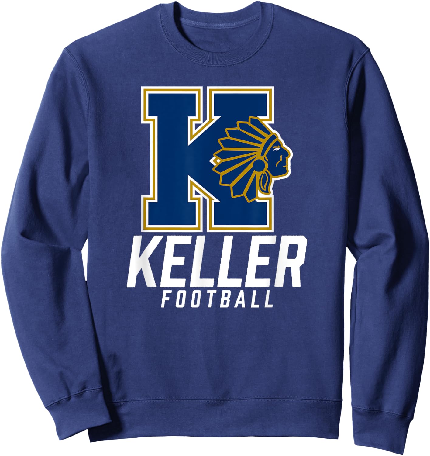 Keller Indians Logo Football Team HS Sweatshirt - Sweatshirt | Navy