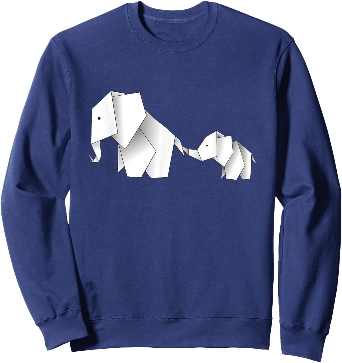 Elephant Shirt Cute Origami Elephant and Baby Elephant Sweatshirt - Sweatshirt | Navy