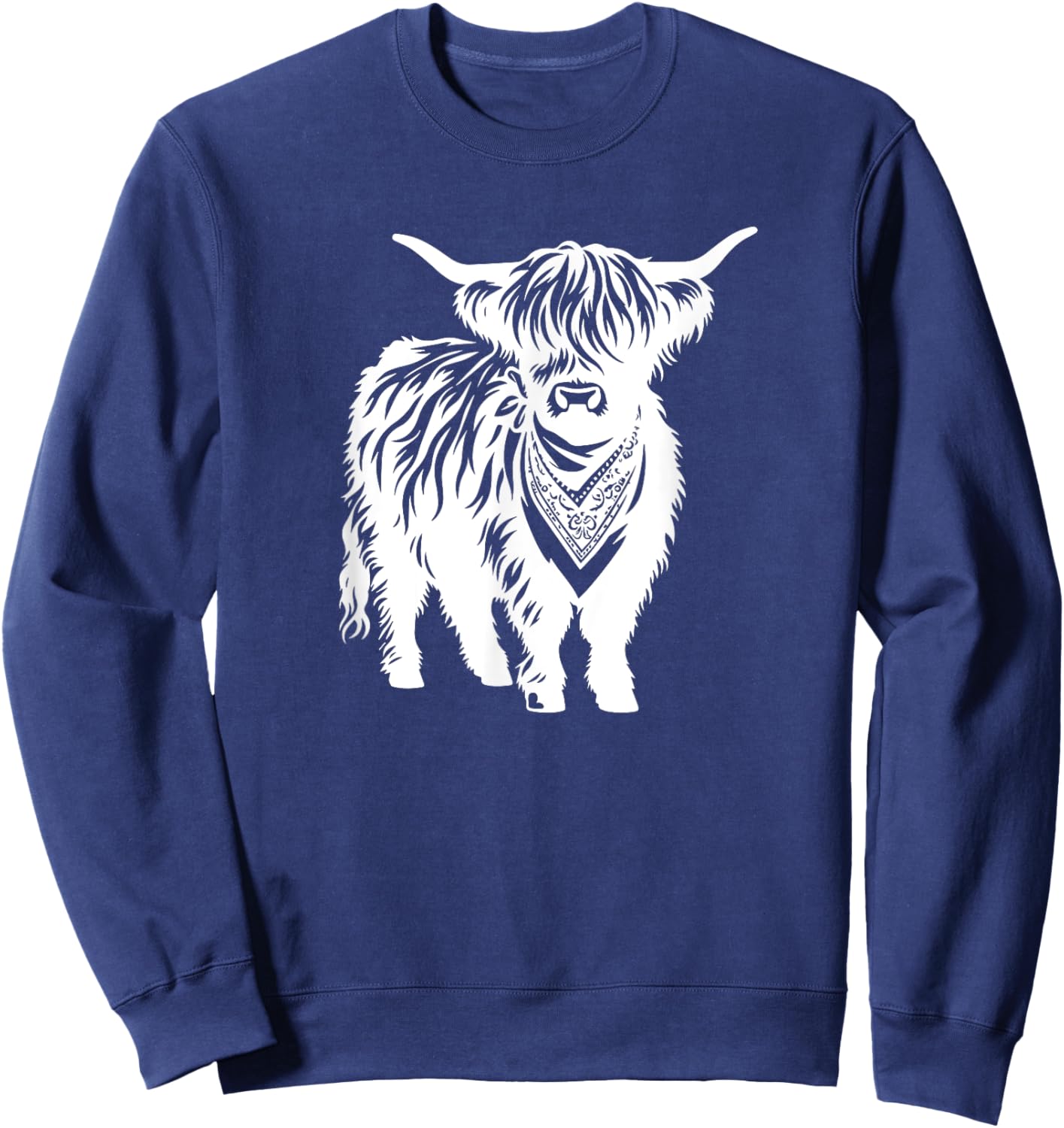 Cute Highland Cow Lover Farmer Men Women Boys Girls Cows Sweatshirt - Sweatshirt | Navy