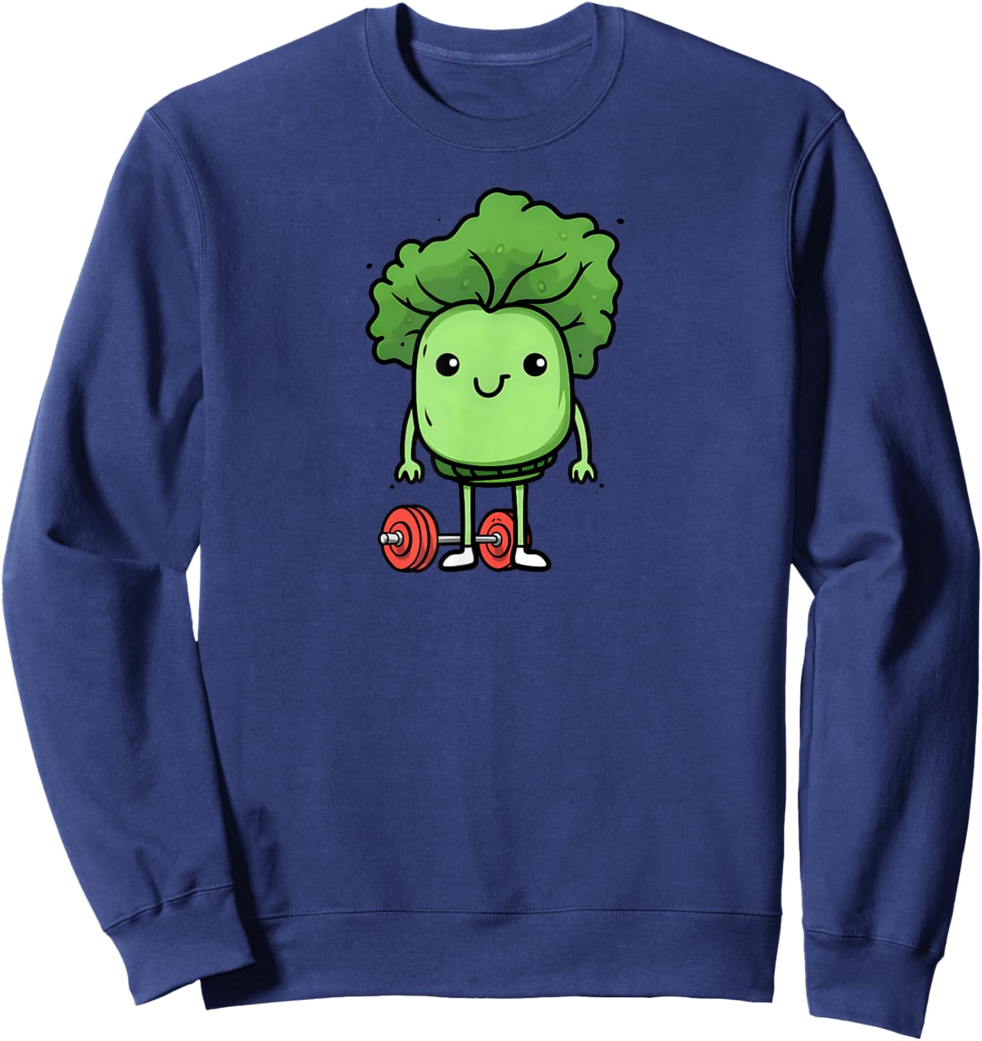 Kale As A Bodybuilder Design Vegan Athlete Sweatshirt - Sweatshirt | Navy