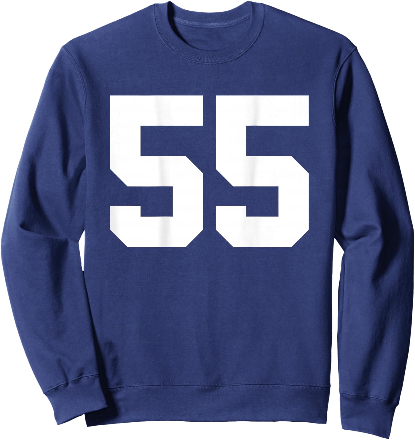 Number 55 (on Back) Sports Team Jersey Number Sweatshirt - Sweatshirt | Navy