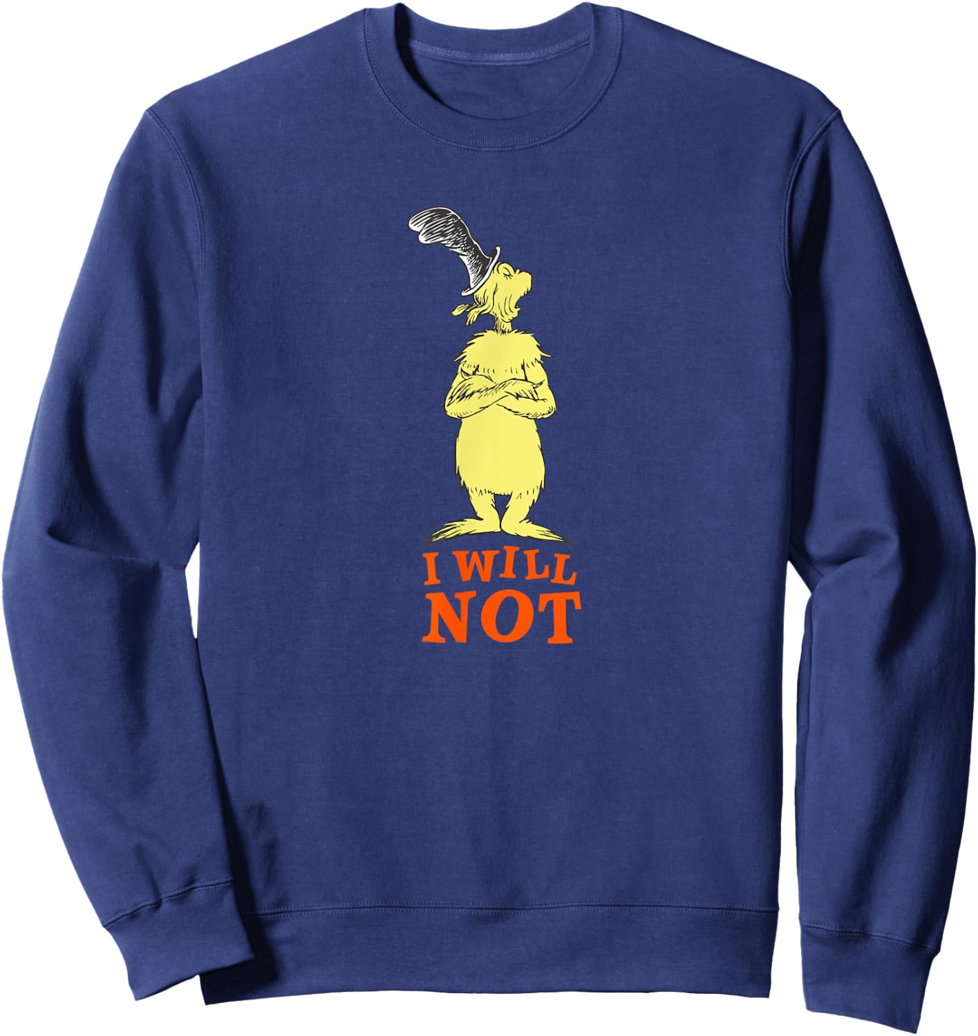 Dr. Seuss Green Eggs and Ham "I Will Not" Sweatshirt - Sweatshirt | Navy