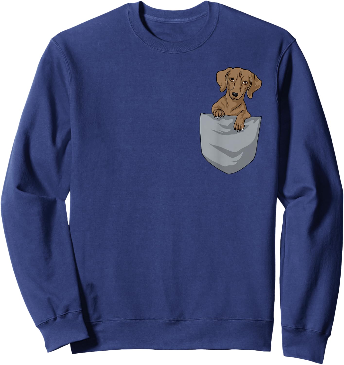 Dachshund Pocket Funny Dachshund Sweatshirt - Sweatshirt | Navy