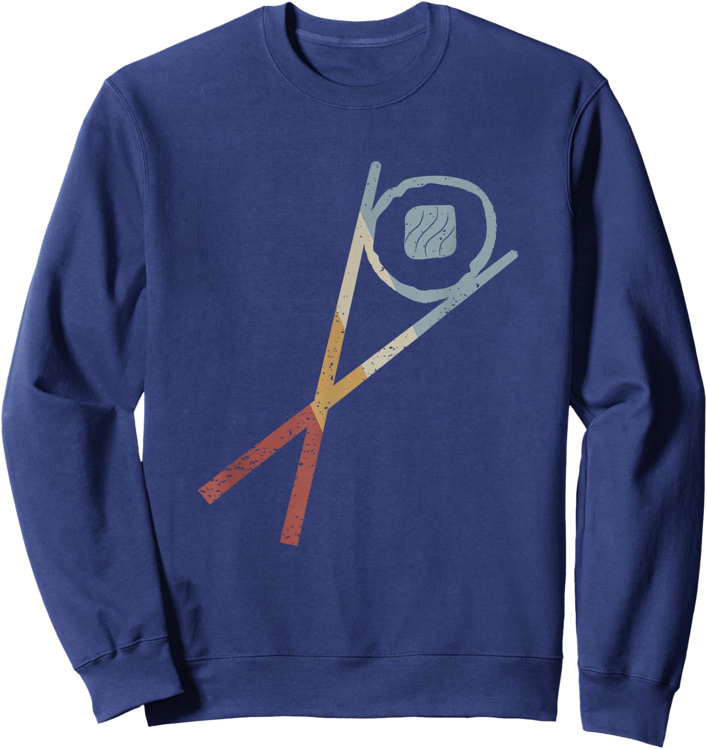 Sushi Sticks Sake Maki Retro Style Vintage Sweatshirt - Sweatshirt | Navy